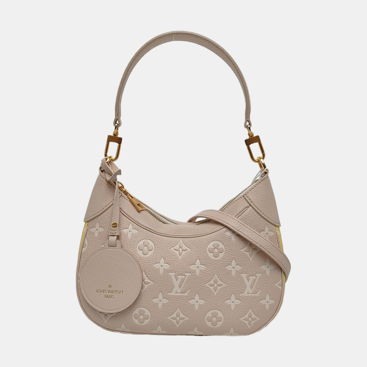 LOUIS VUITTON BAGATELLE Pink Calfskin Embossed Shoulder Bag with Removable Strap-(SKU)-968753573