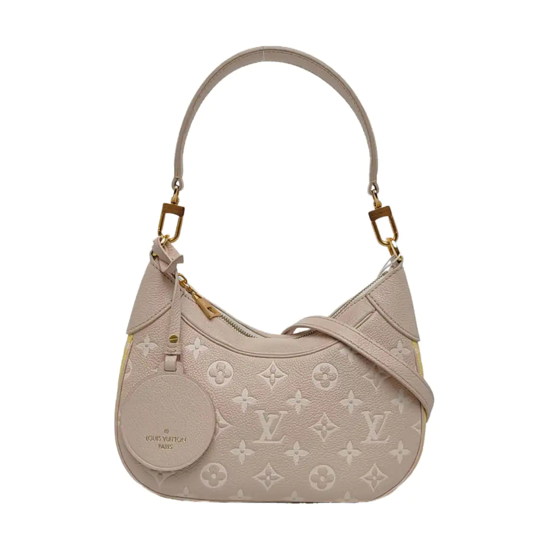 LOUIS VUITTON BAGATELLE Pink Calfskin Embossed Shoulder Bag with Removable Strap-(SKU)-968753573