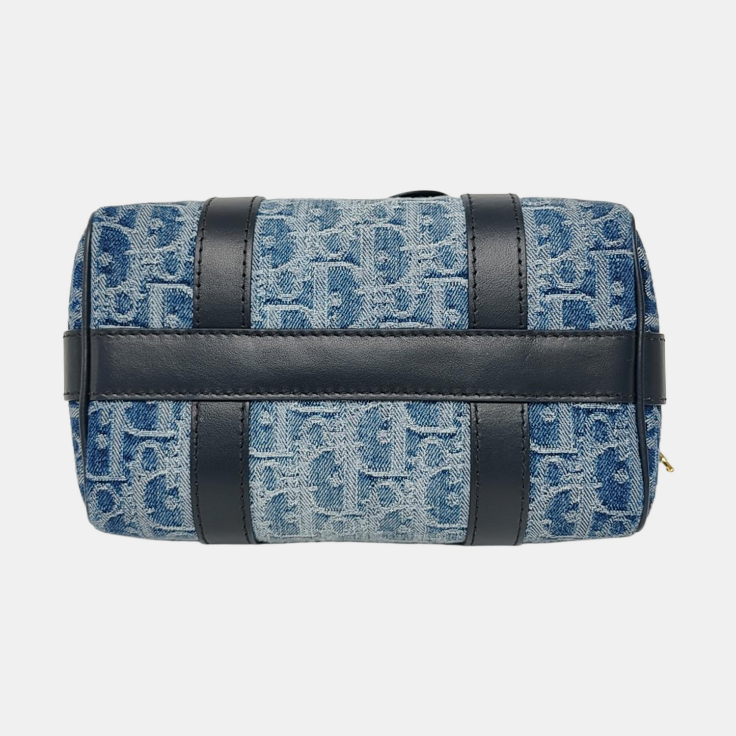 DIOR Groove 16 Blue Canvas Monogram Quilted Crossbody Shoulder Bag with Gold Hardware, Detachable Strap-(SKU)-968643739