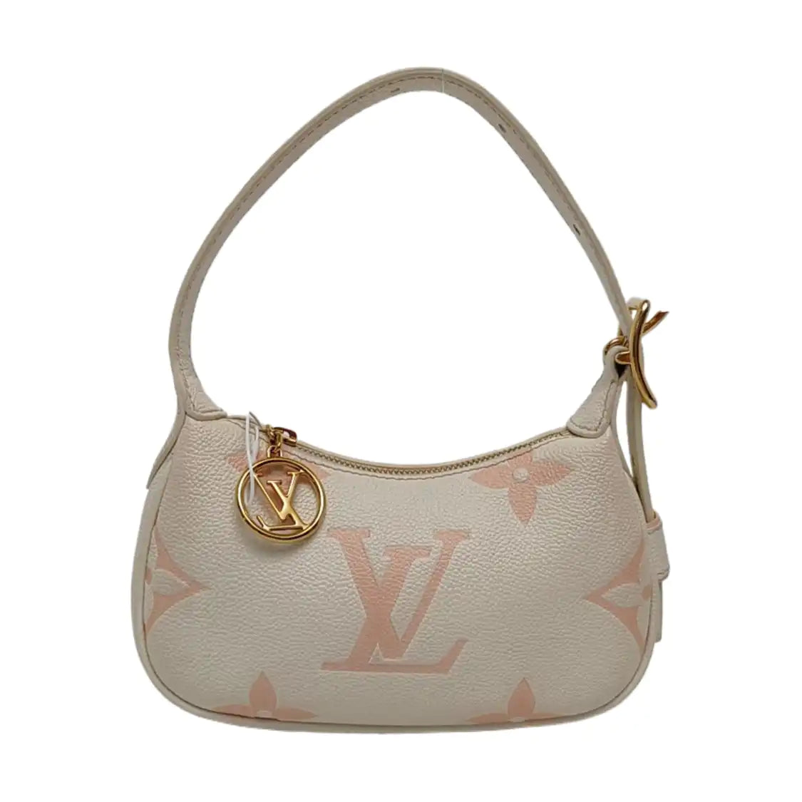 LOUIS VUITTON MOON Mini White Cowhide Monogram Single Shoulder Bag Tote with Gold Hardware-(SKU)-968691091