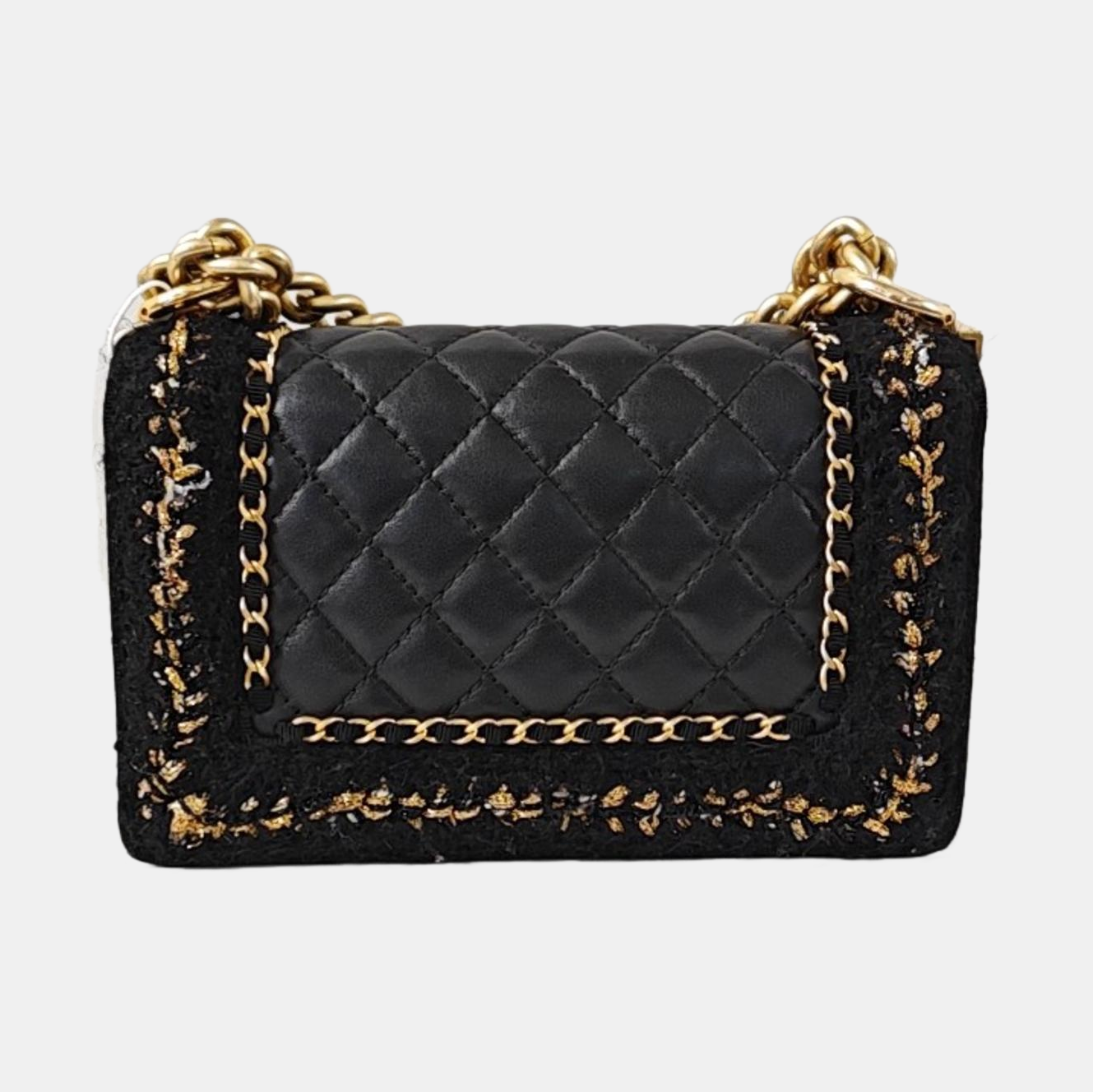CHANEL BOY CHANEL Small Size Black Calfskin Quilted Diagonal Bag, Shoulder Bag with Detachable Strap, Golden Hardware, 23 Clasps-(SKU)-968888803