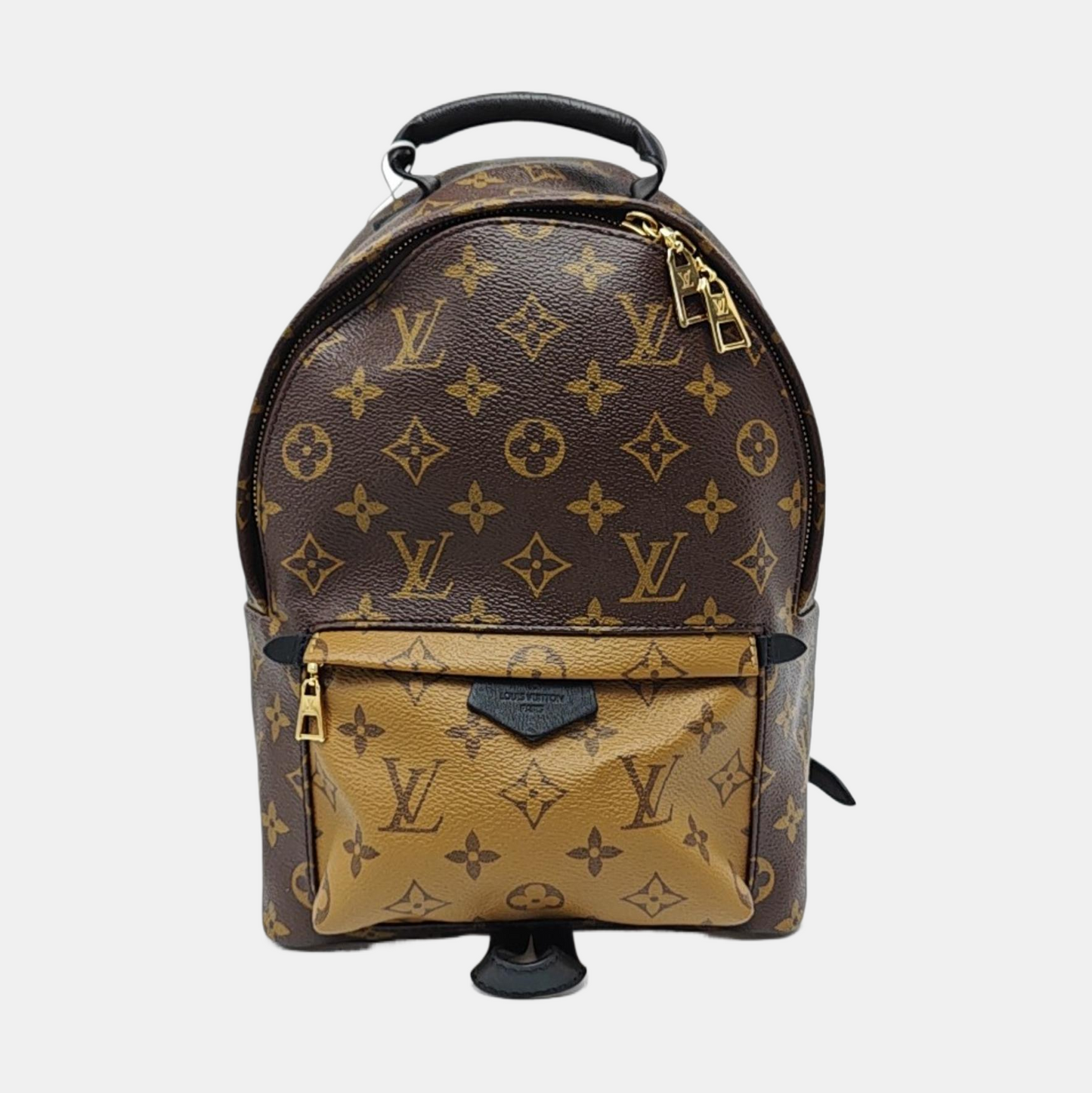 LOUIS VUITTON PALM SPRINGS Small Brown Coated Canvas Monogram Double-Handle Shoulder Bag, Gold Hardware-(SKU)-968611090