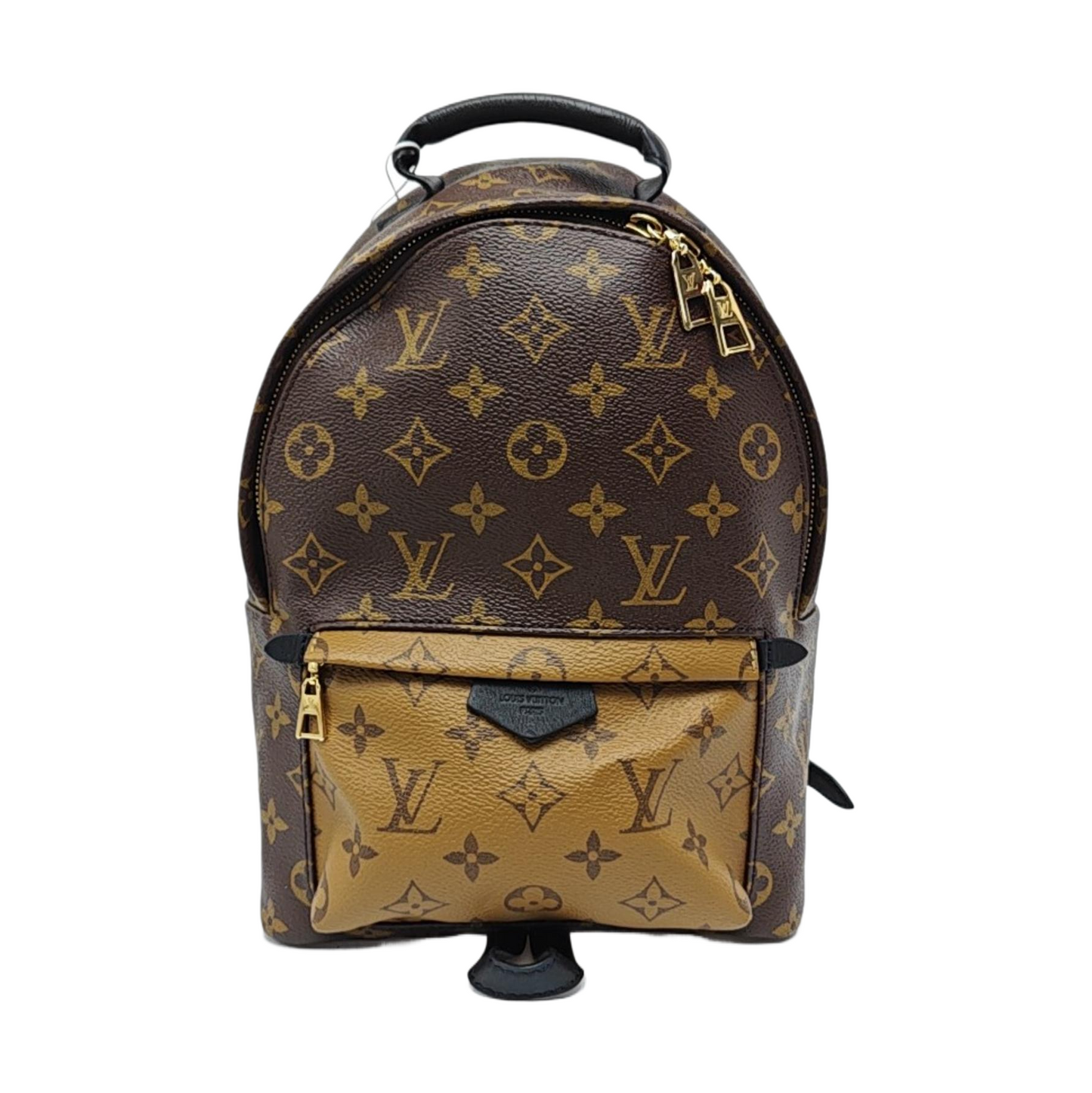 LOUIS VUITTON PALM SPRINGS Small Brown Coated Canvas Monogram Double-Handle Shoulder Bag, Gold Hardware-(SKU)-968611090