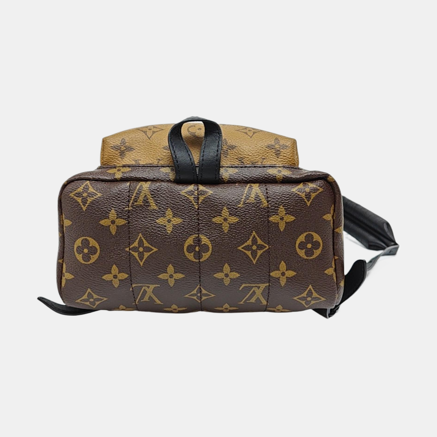 LOUIS VUITTON PALM SPRINGS Small Brown Coated Canvas Monogram Double-Handle Shoulder Bag, Gold Hardware-(SKU)-968611090