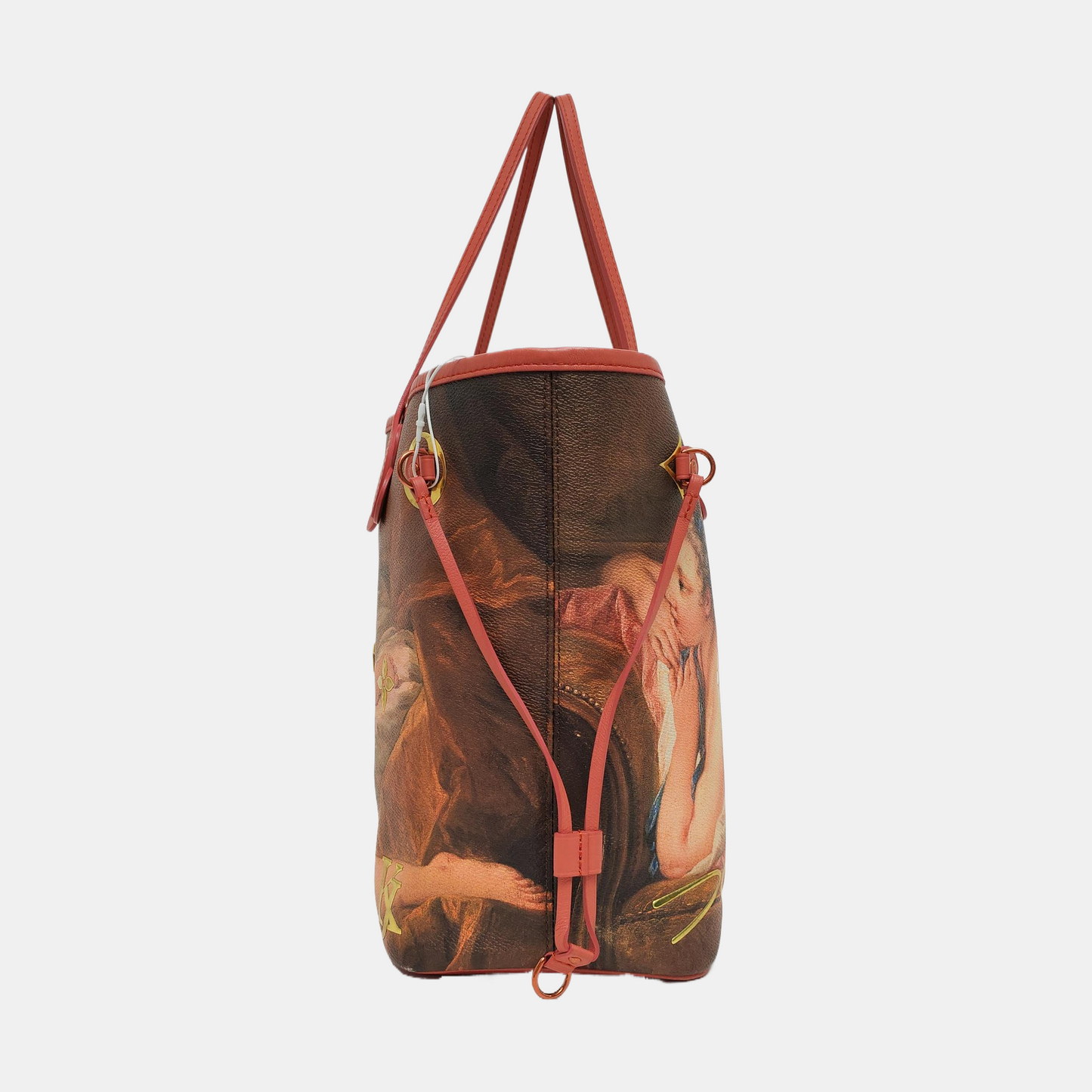 LOUIS VUITTON NEVERFULL Medium Multicolor Coated Canvas Monogram Print Patchwork Shoulder Bag Gold Hardware Interior Pockets-(SKU)-968671319