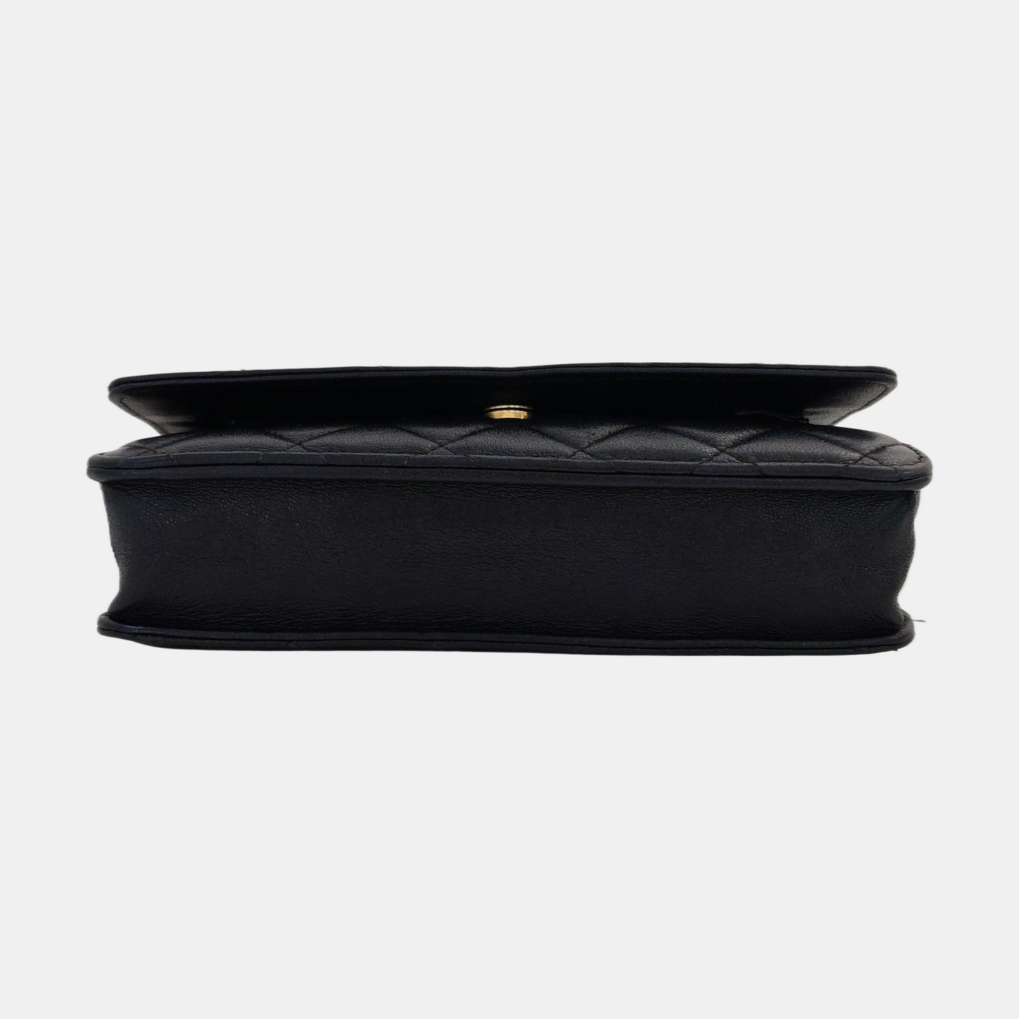 CHANEL CHANEL 19 WOC Black Lamb Skin Quilted Shoulder Bag Crossbody with Gold Hardware 28 Clasp-(SKU)-968974171