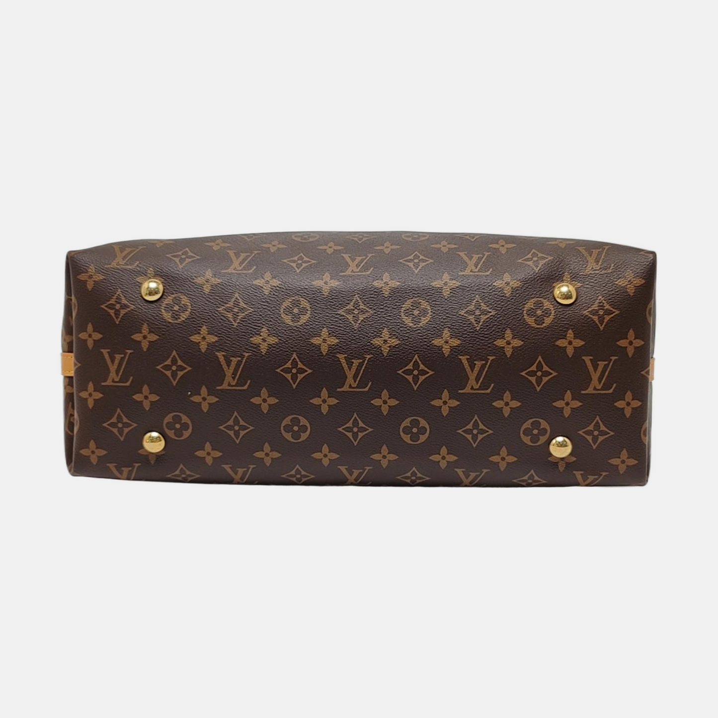 LOUIS VUITTON CARRYALL Medium Brown Coated Canvas Monogram Shoulder Bag Tote Bag Golden Hardware Removable Shoulder Strap-(SKU)-968874319
