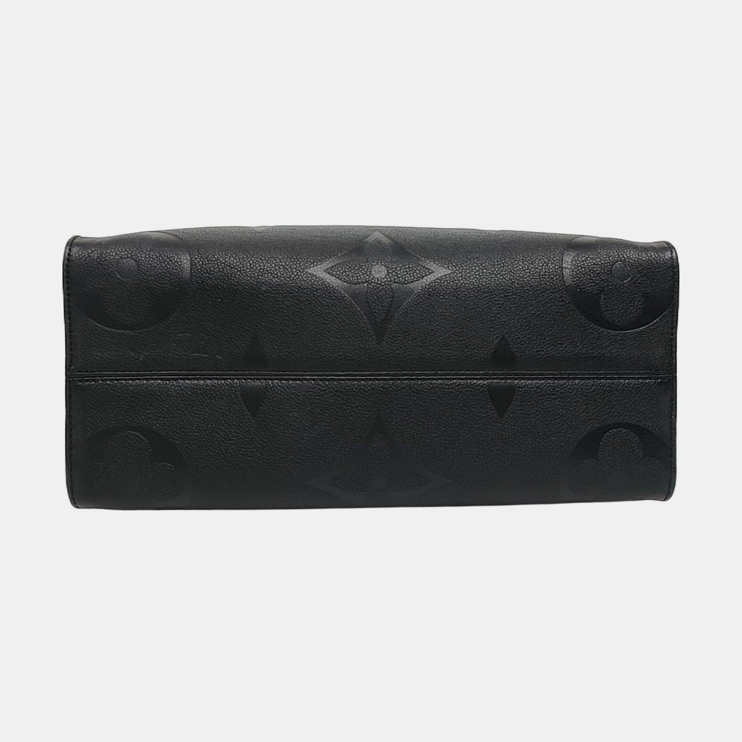 LOUIS VUITTON ONTHEGO Medium Black Cowhide Monogram Embossed Jungle Bag Shoulder Bag Handbag Gold Hardware-(SKU)-969038729