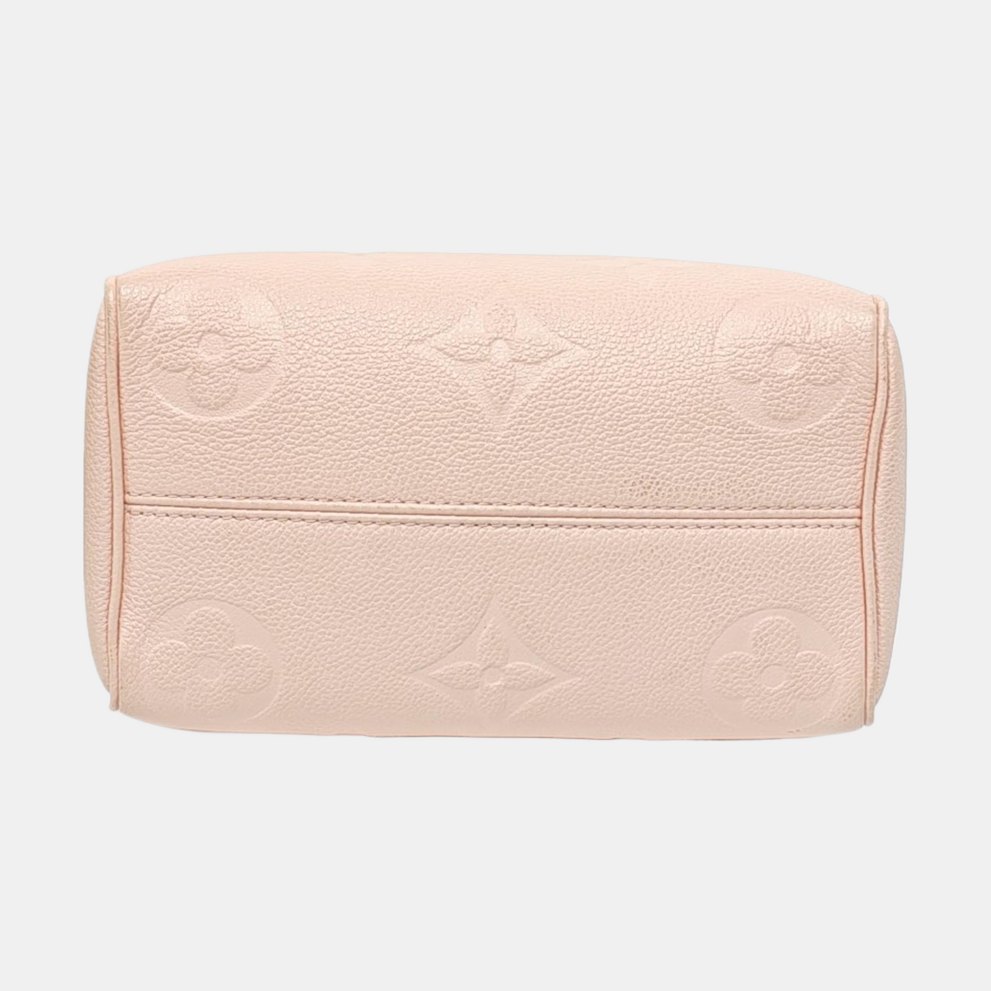 LOUIS VUITTON SPEEDY 20 Pink Leather Monogram Embossed Boston Bag Crossbody Bag Tote Bag Shoulder Bag Golden Hardware Removable Shoulder Strap Accessories Included-(SKU)-968584075