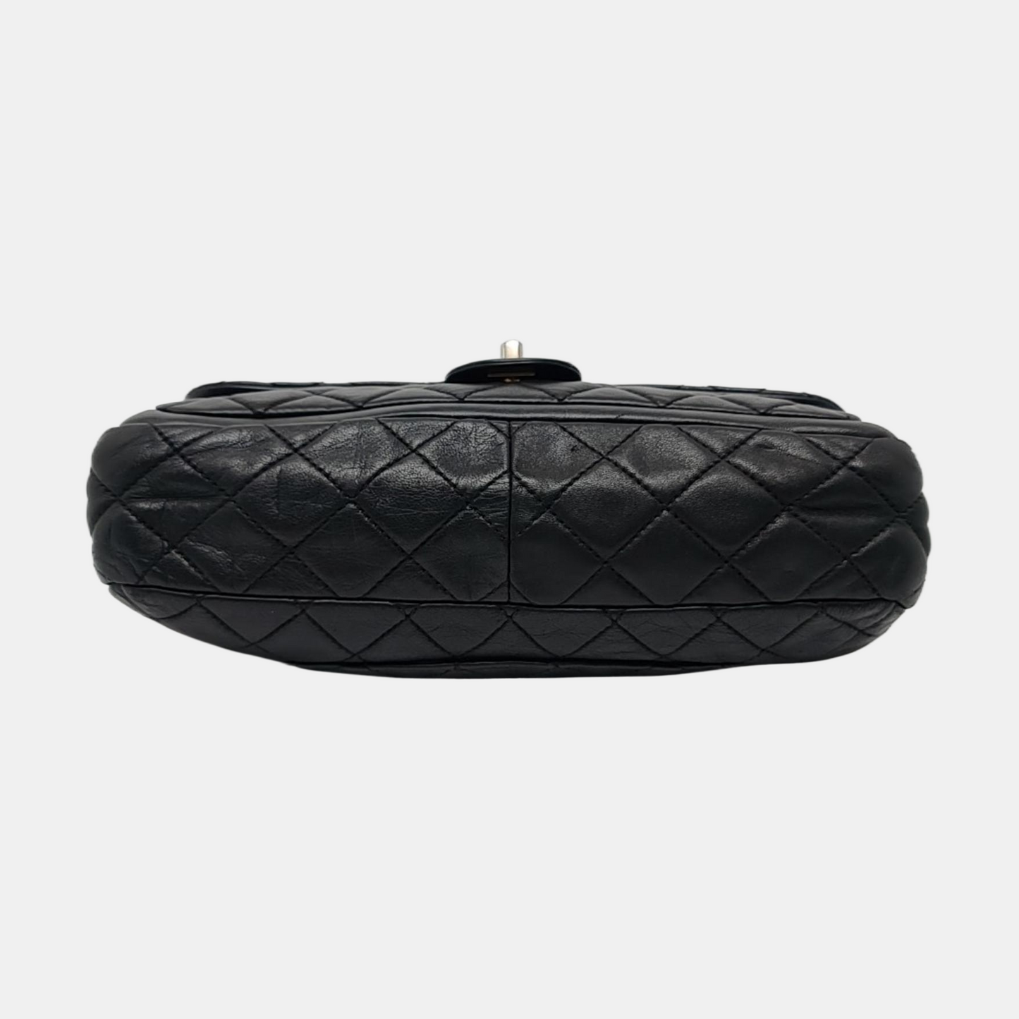 CHANEL NOW AND FOREVER Large Black Lamb Skin Quilted Shoulder Bag with Gold Hardware 18 Clasp-(SKU)-968898781