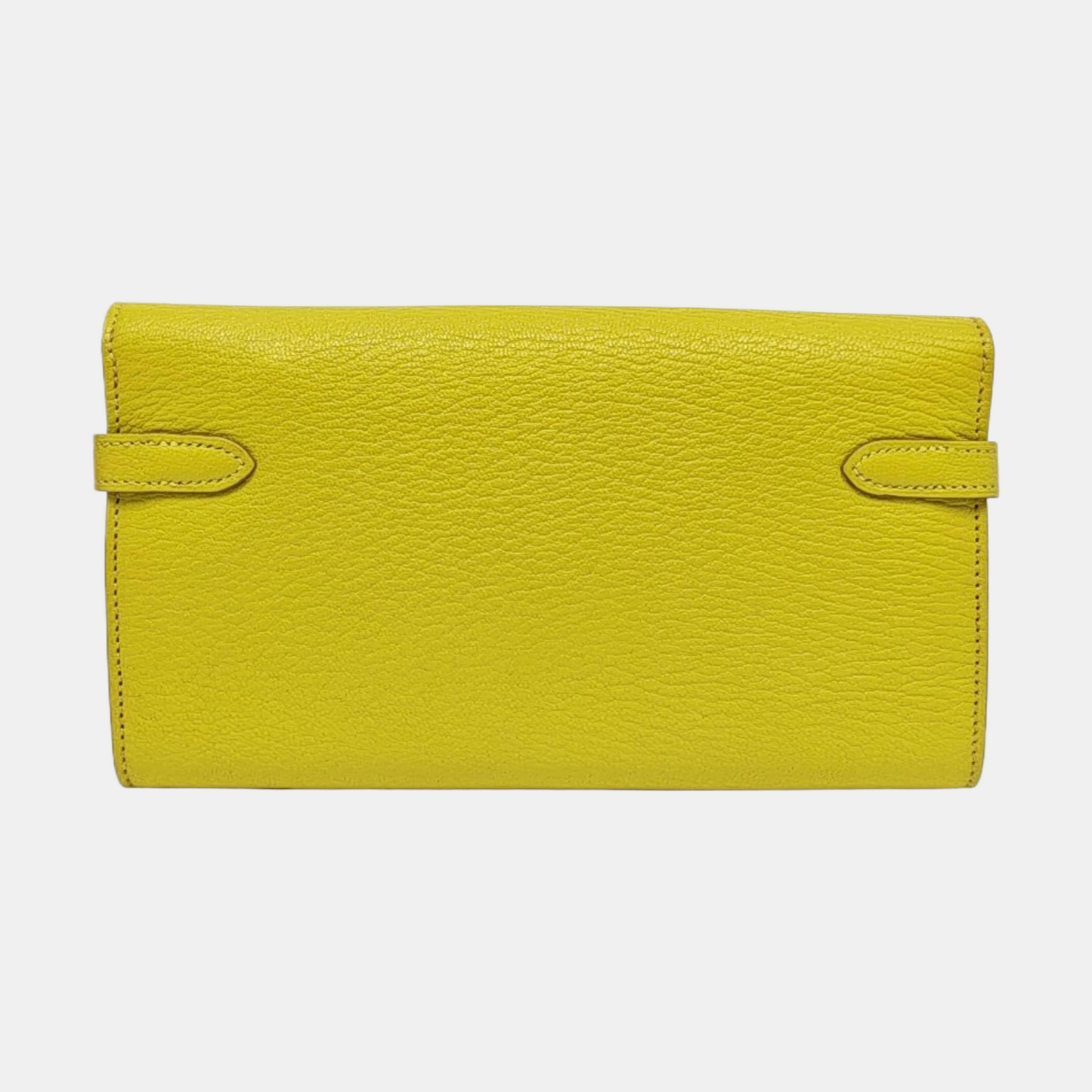 HERMÈS Kelly 19 Pale Green Chèvre Mysore Goat Leather Wallet Silver Hardware X Stamp External Stitch-(SKU)-969144221
