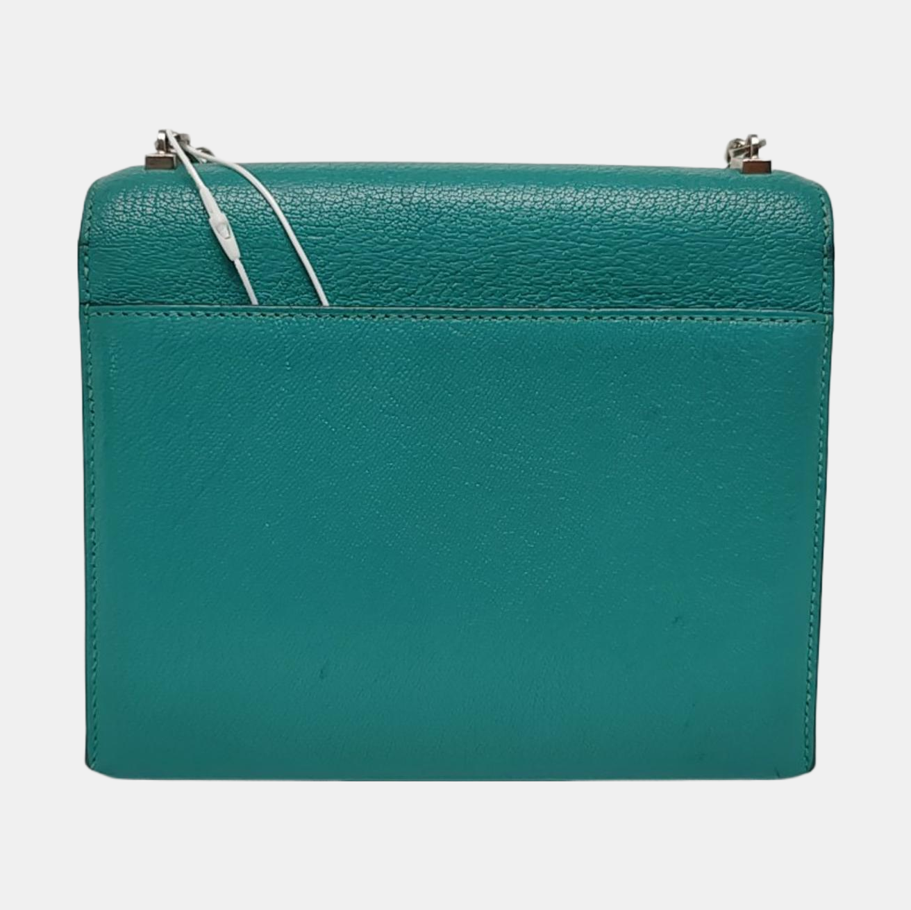 HERMÈS Verrou Mini Velvet Green Chèvre Mysore Goat Leather Gun Bag Crossbody Shoulder Bag Silver Hardware C-(SKU)-969129815