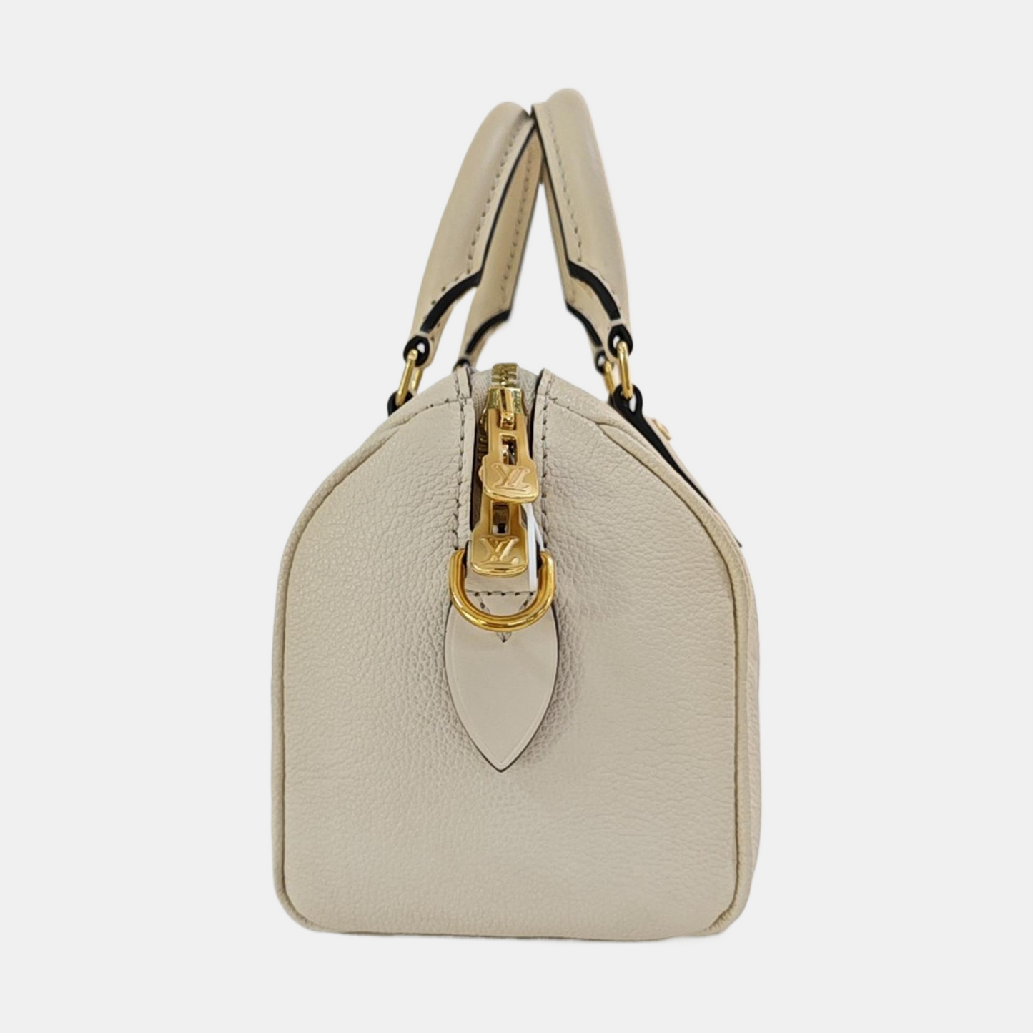 LOUIS VUITTON SPEEDY 20 Beige Calfskin Monogram Brown Pattern Boston Bag Shoulder Bag, Handbag, Crossbody Bag with Detachable Strap-(SKU)-969196925