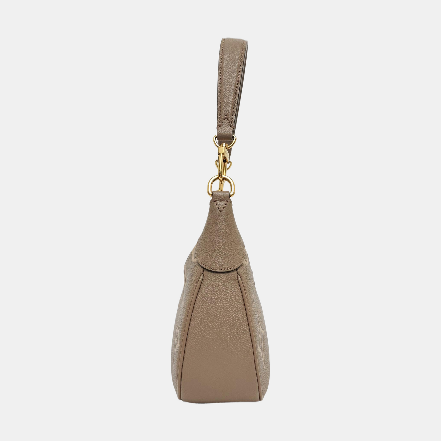 LOUIS VUITTON BAGATELLE Grey Calfskin Embossed Shoulder Bag Tote Bag Crossbody Bag Golden Hardware 2 Removable Straps-(SKU)-969149113