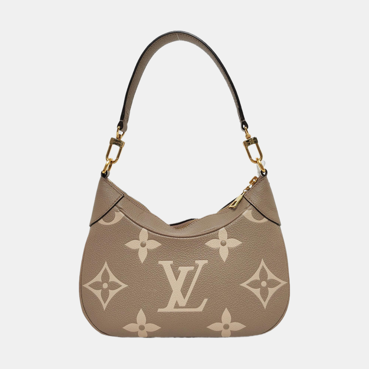 LOUIS VUITTON BAGATELLE Grey Calfskin Embossed Shoulder Bag Tote Bag Crossbody Bag Golden Hardware 2 Removable Straps-(SKU)-969149113
