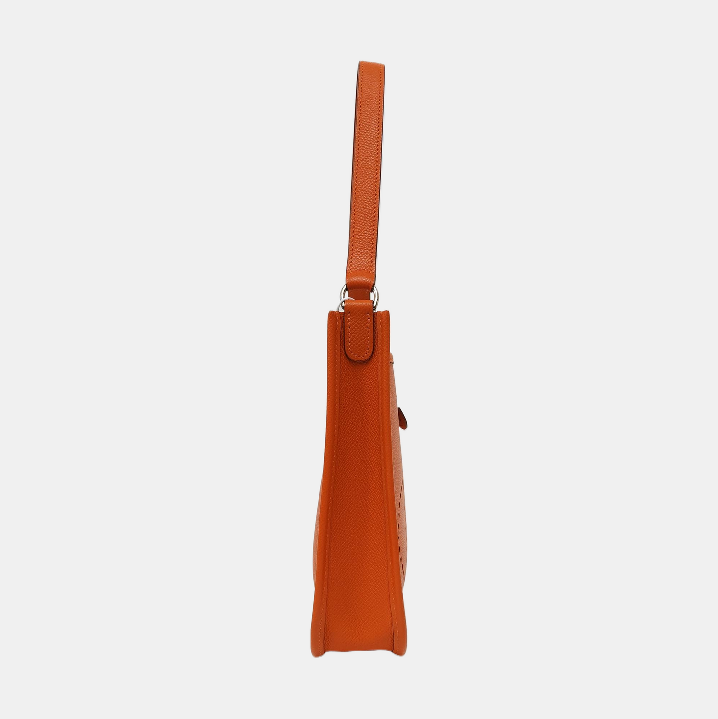 HERMÈS Evelyne TPM Hermes Orange Epsom Calfskin Evelyne Handbag Single Shoulder Bag Crossbody Bag Silver Hardware 🄸 Stamped-(SKU)-969044351