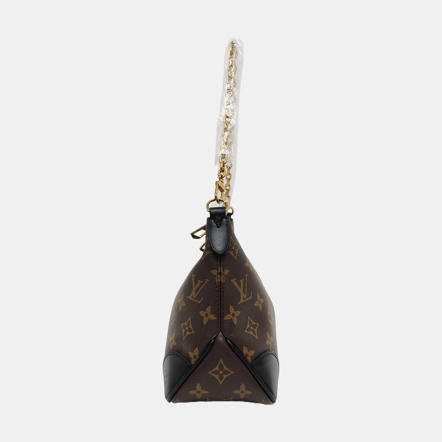 LOUIS VUITTON BOULOGNE Brown Coated Canvas Monogram Horn Bag Shoulder Bag Tote Bag Crossbody Bag with Gold Hardware and 2 Detachable Shoulder Straps-(SKU)-969000180