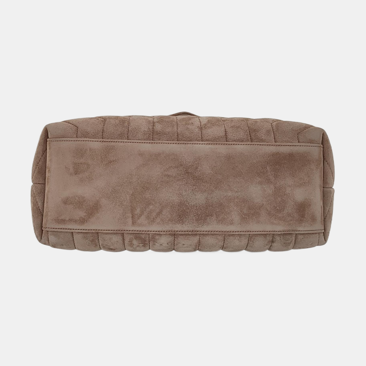 YSL LOULOU Medium Size Taupe Suede Quilted V-Stitch Shoulder Bag Crossbody Bag Golden Hardware-(SKU)-968011194