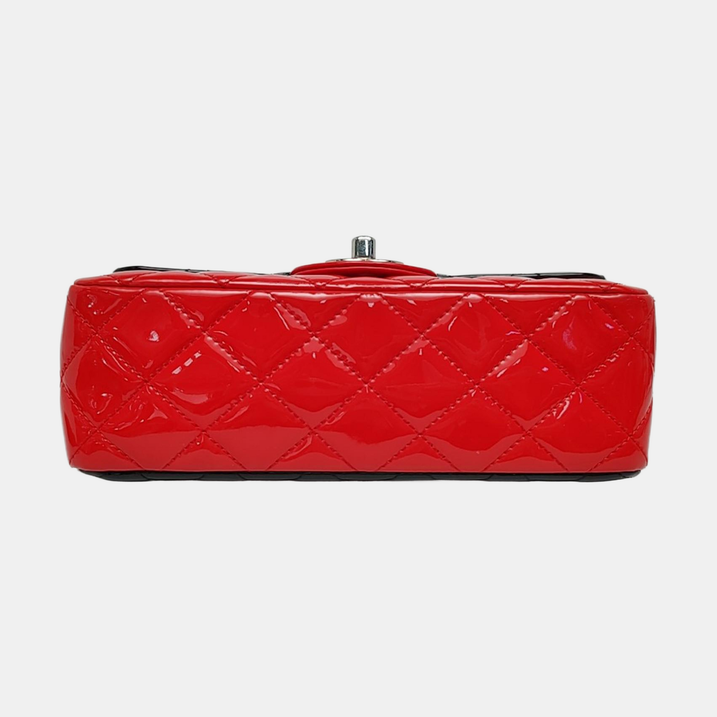 CHANEL CLASSIC FLAP Mini Color Block Patent Leather Quilted Shoulder Bag Tote Bag Crossbody Silver Hardware 29cm-(SKU)-969284636