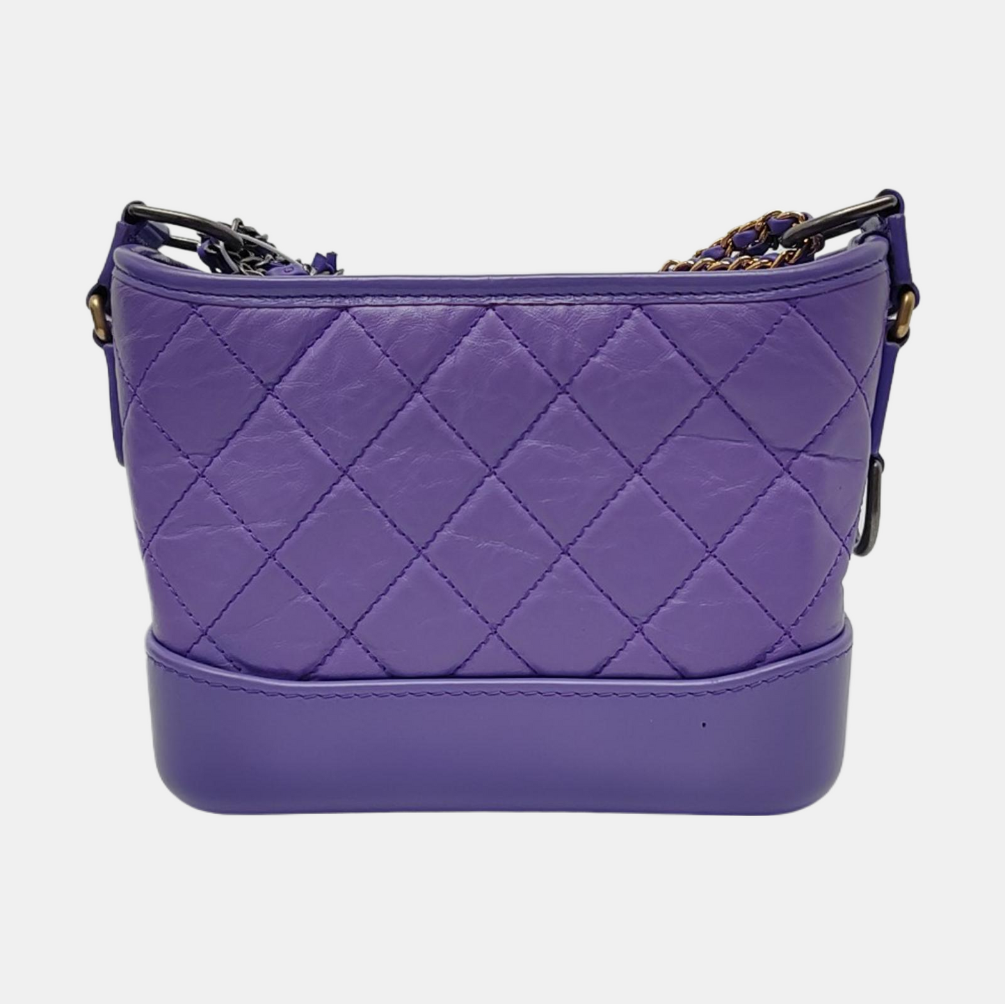 CHANEL GABRIELLE Small Purple Calfskin QuiltedShoulder Bag Crossbody Bag Gold Silver Ruthenium Hardware 29K-(SKU)-969086425