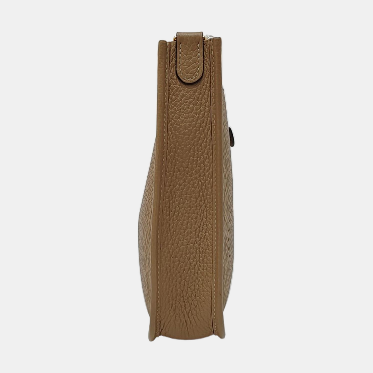 HERMÈS Evelyne TPM Malfatti Beige Clemence Leather Cutout Evelyne Shoulder Bag Crossbody Bag Golden Hardware U Engraved Removable Shoulder Strap-(SKU)-969331994