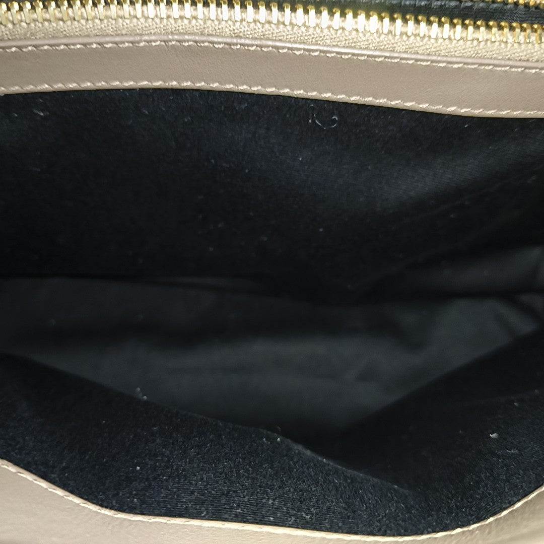 YSL LOULOU Medium Size Taupe Suede Quilted V-Stitch Shoulder Bag Crossbody Bag Golden Hardware-(SKU)-968011194