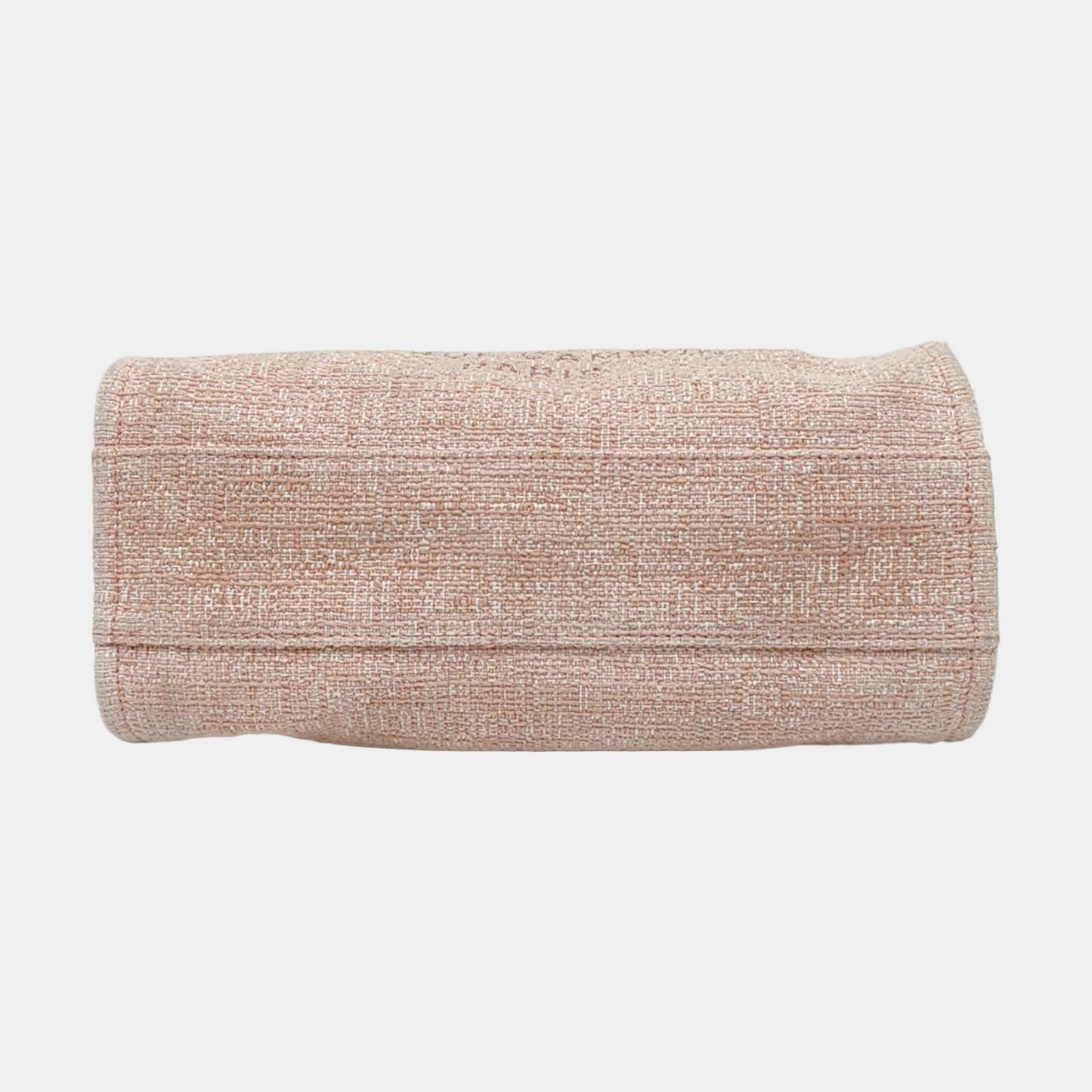 CHANEL DEAUVILLE Small Pink Canvas Shoulder Bag with Silver Hardware, 25 Clasps-(SKU)-969333382