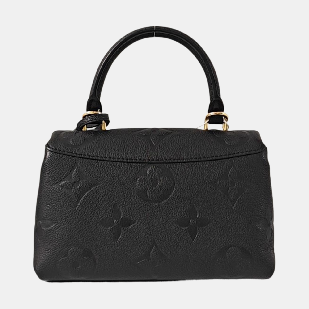 LOUIS VUITTON MADELEIN Black Calfskin Monogram Embossed Crossbody Bag, Shoulder Bag, Handle Bag with Detachable Strap, Golden Hardware-(SKU)-969077073