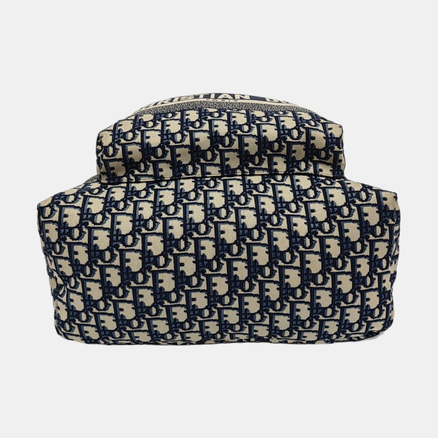 DIOR Diortravel Beige Canvas Monogrammed Jacquard Double Shoulder Bag Black Hardware-(SKU)-969030670