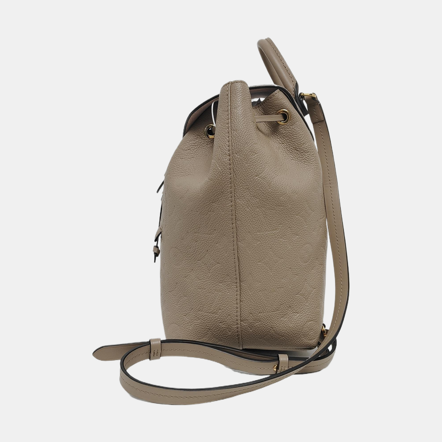 LOUIS VUITTON MONTSOURIS Grey Leather Monogram Embossed Backpack Tote Bag Golden Hardware-(SKU)-969217937