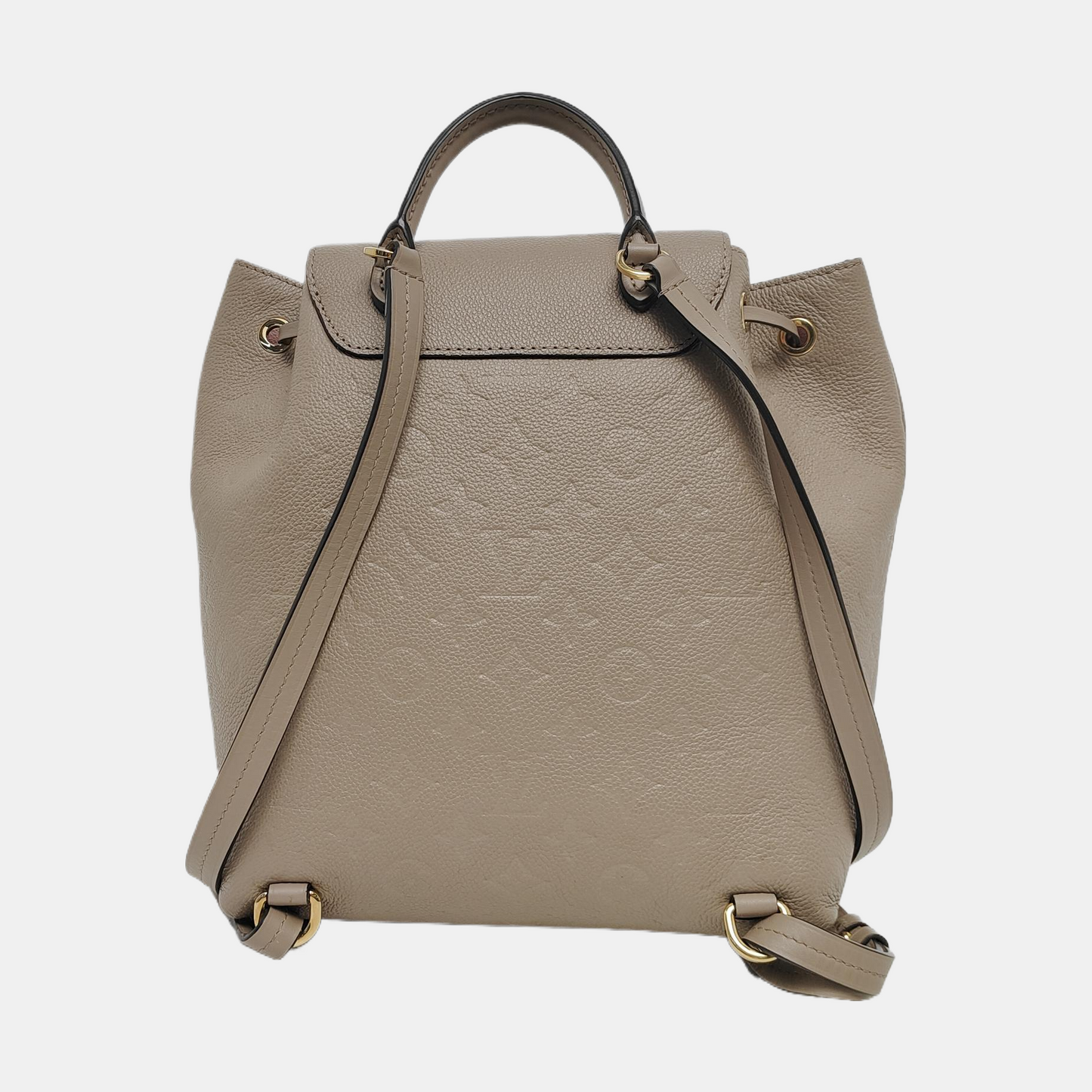 LOUIS VUITTON MONTSOURIS Grey Leather Monogram Embossed Backpack Tote Bag Golden Hardware-(SKU)-969217937