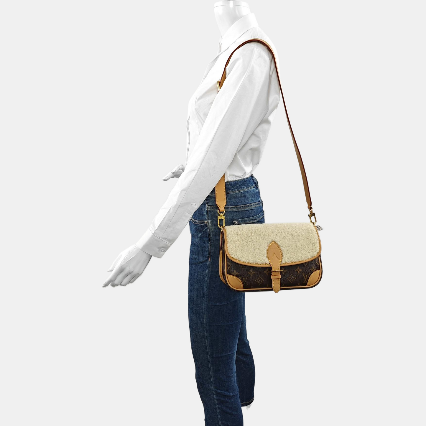 LOUIS VUITTON DIANE Color Block Coated Canvas Monogram Crossbody Handbag Clutch Single Shoulder Bag 2 Straps Golden Hardware-(SKU)-969178669