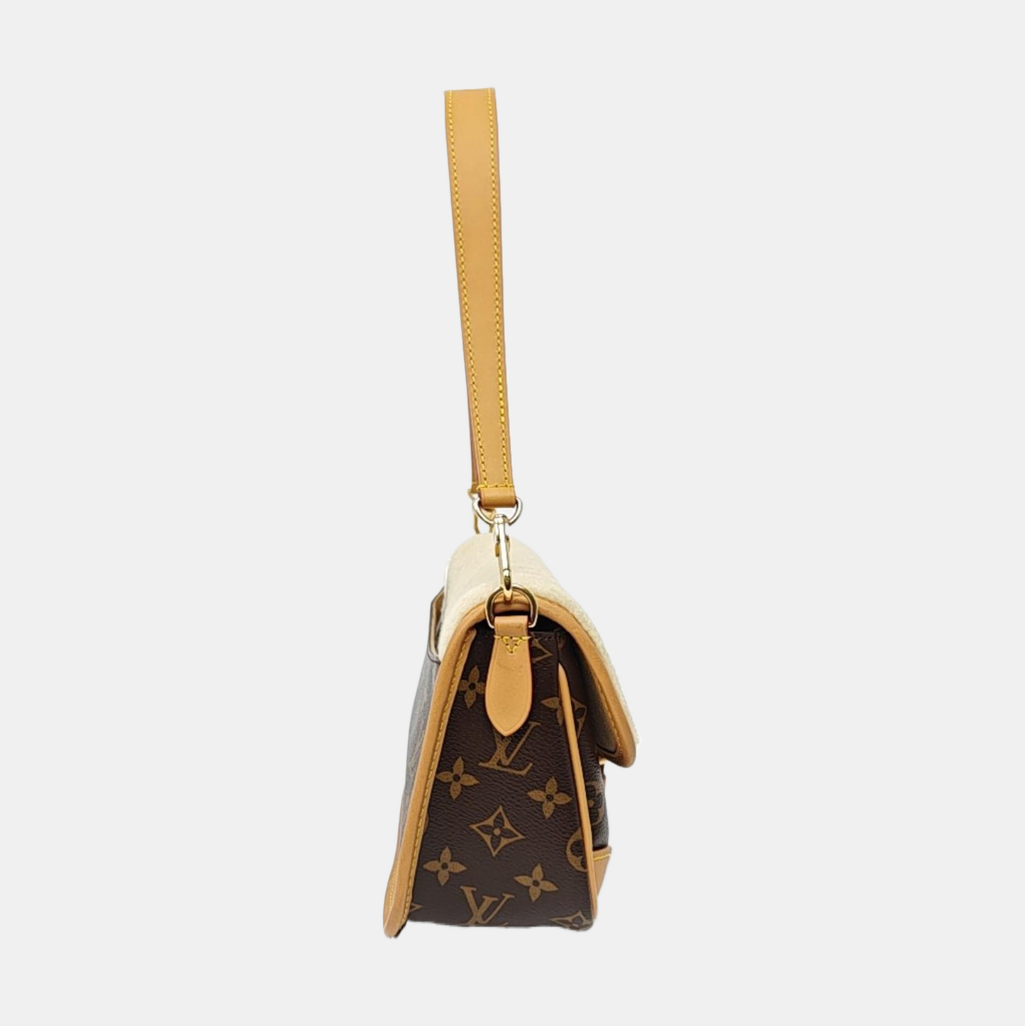 LOUIS VUITTON DIANE Color Block Coated Canvas Monogram Crossbody Handbag Clutch Single Shoulder Bag 2 Straps Golden Hardware-(SKU)-969178669