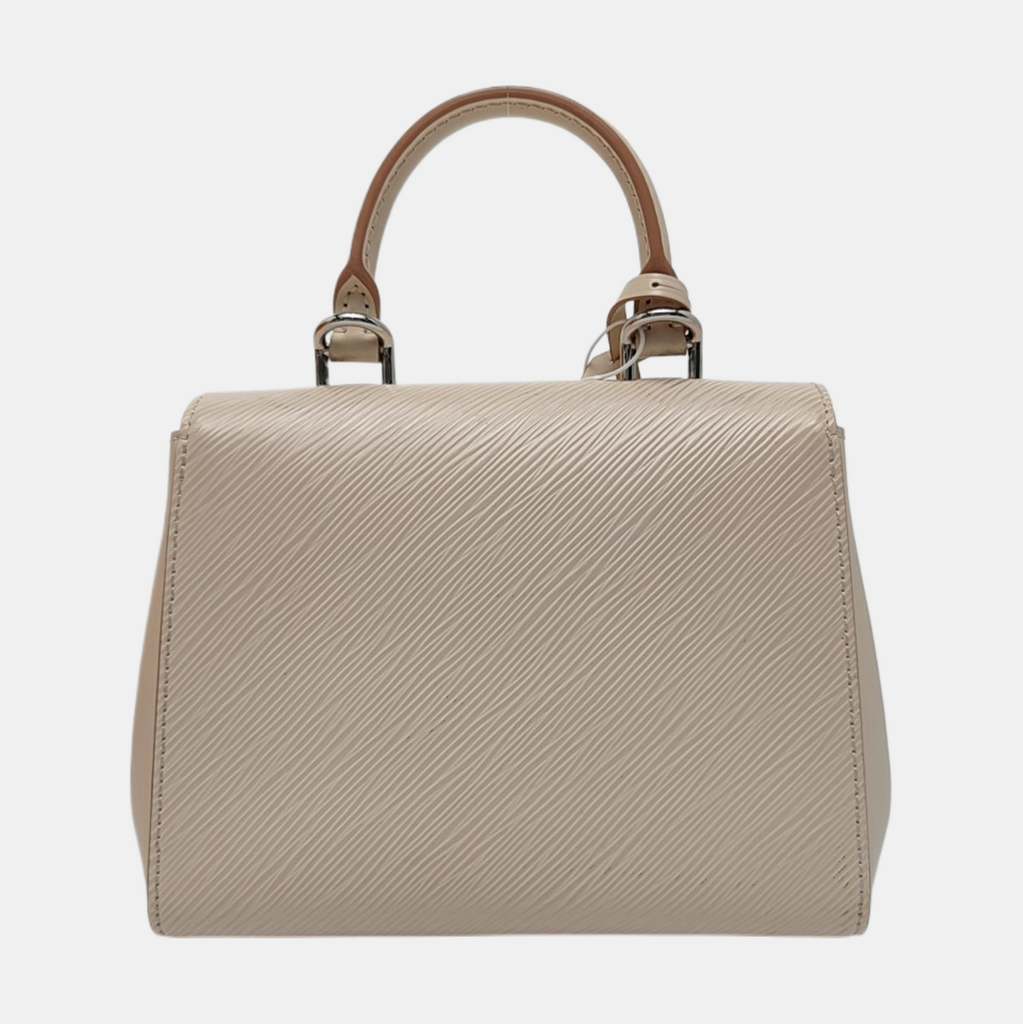 LOUIS VUITTON CLUNY Mini Size Beige EPI Calfskin Water Ripple Pattern Shoulder Bag Tote Bag Crossbody Bag Silver Hardware Removable Strap Included Accessories Complete-(SKU)-969178861