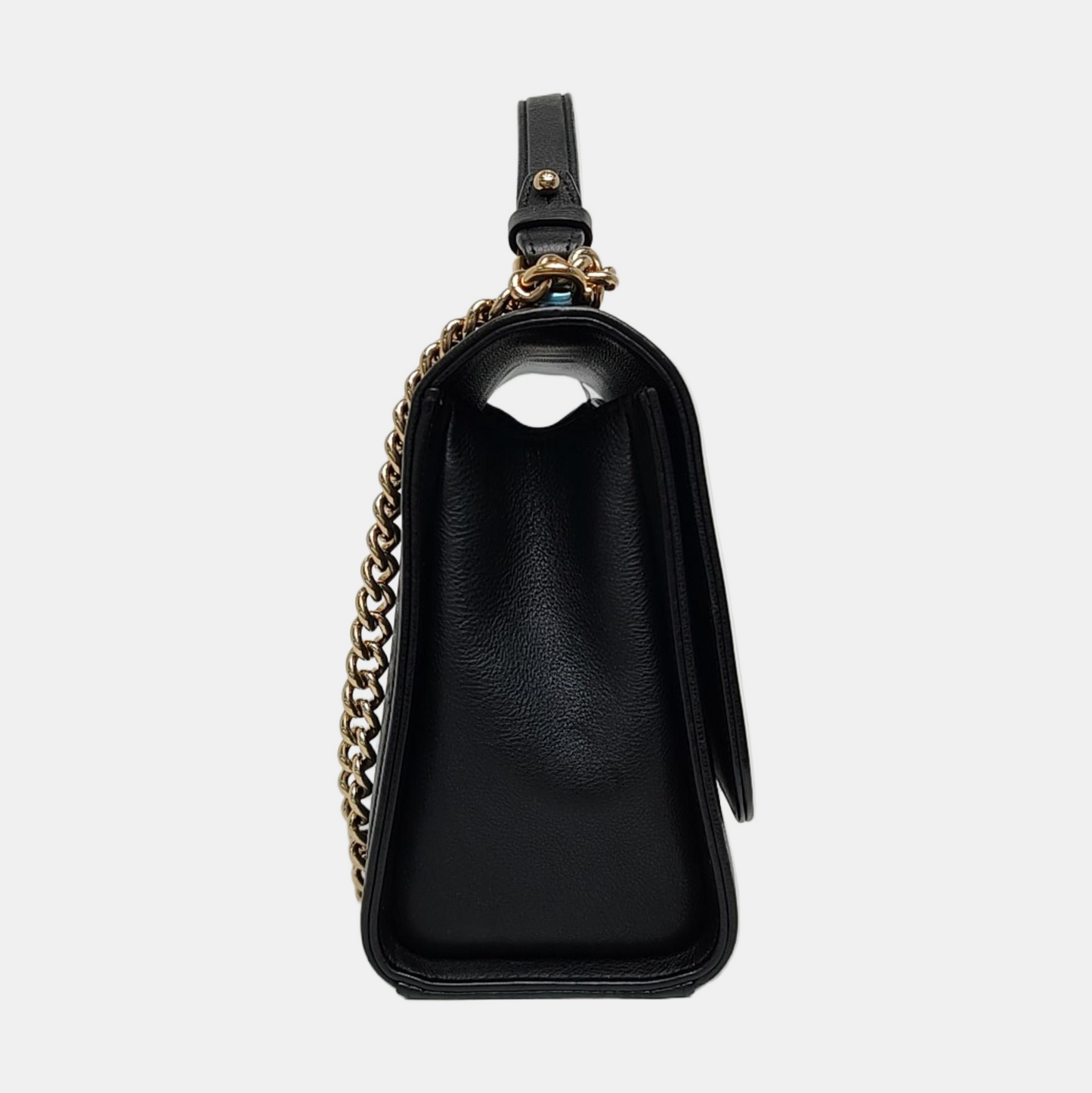 CHANEL LABEL CLICK Black Calfskin Shoulder Bag Golden Hardware 23 Clasp-(SKU)-969413962