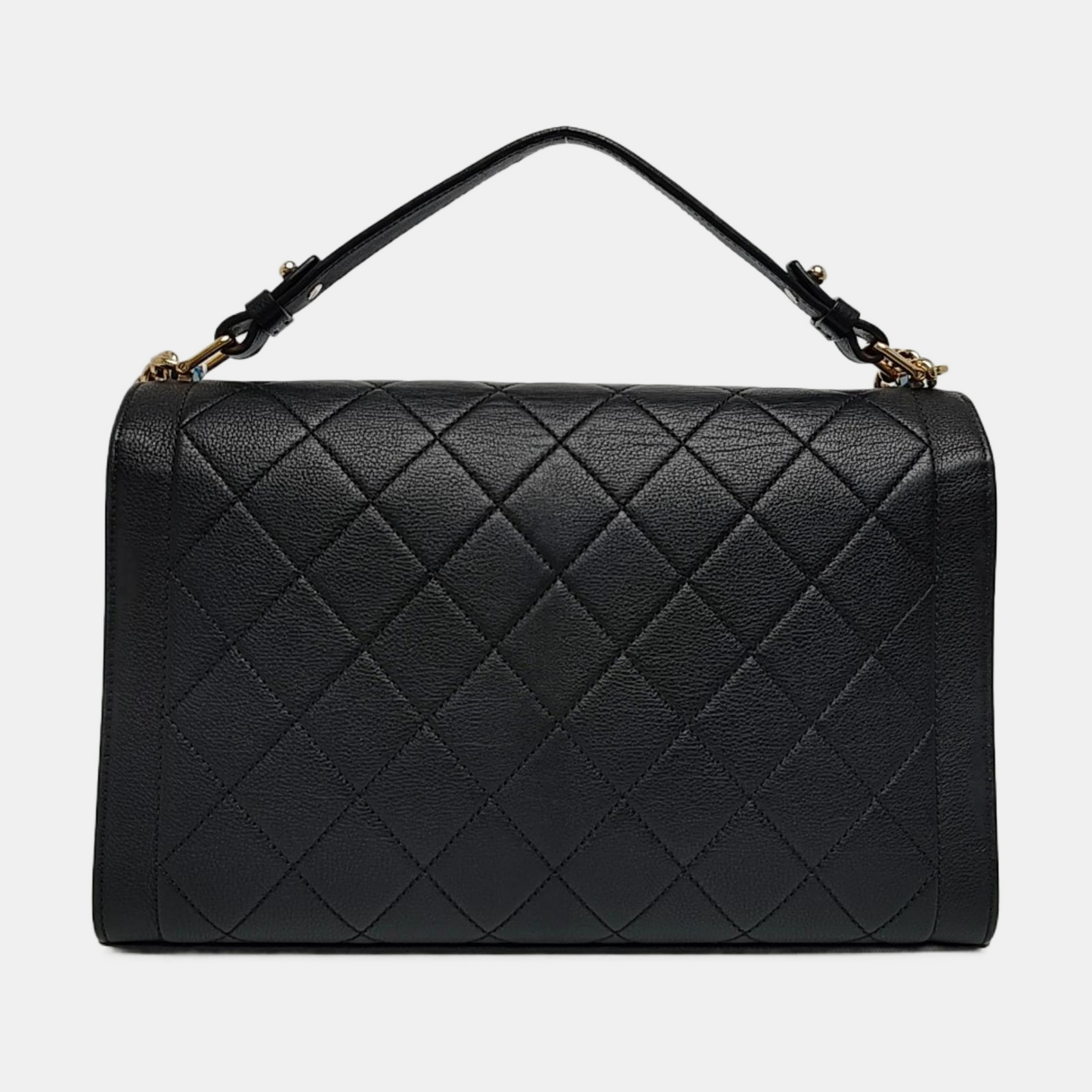 CHANEL LABEL CLICK Black Calfskin Shoulder Bag Golden Hardware 23 Clasp-(SKU)-969413962