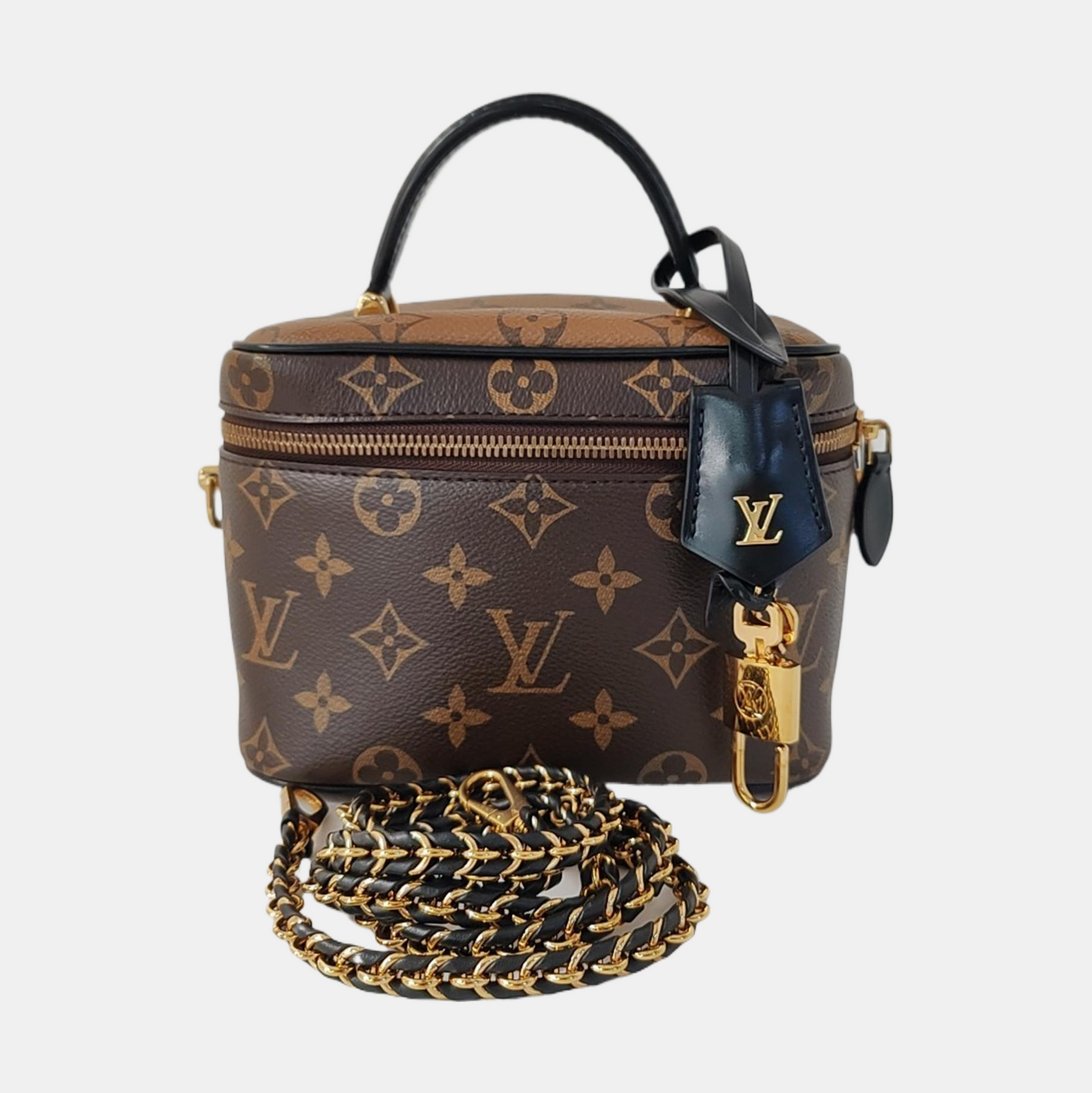 LOUIS VUITTON NICE Small Brown Coated Canvas Vintage Shoulder Bag Tote Bag Crossbody Bag Gold Hardware Removable Strap-(SKU)-969536656