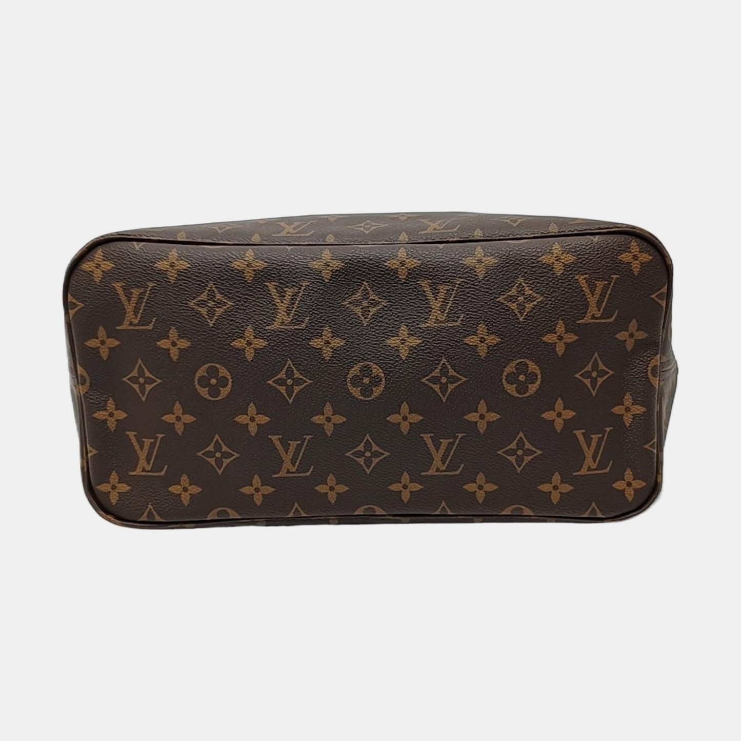 LOUIS VUITTON NEVERFULL Medium Size Brown Coated Canvas Monogram Shopping Bag Shoulder Bag Handbag with Complete Accessories Gold Hardware-(SKU)-956798304