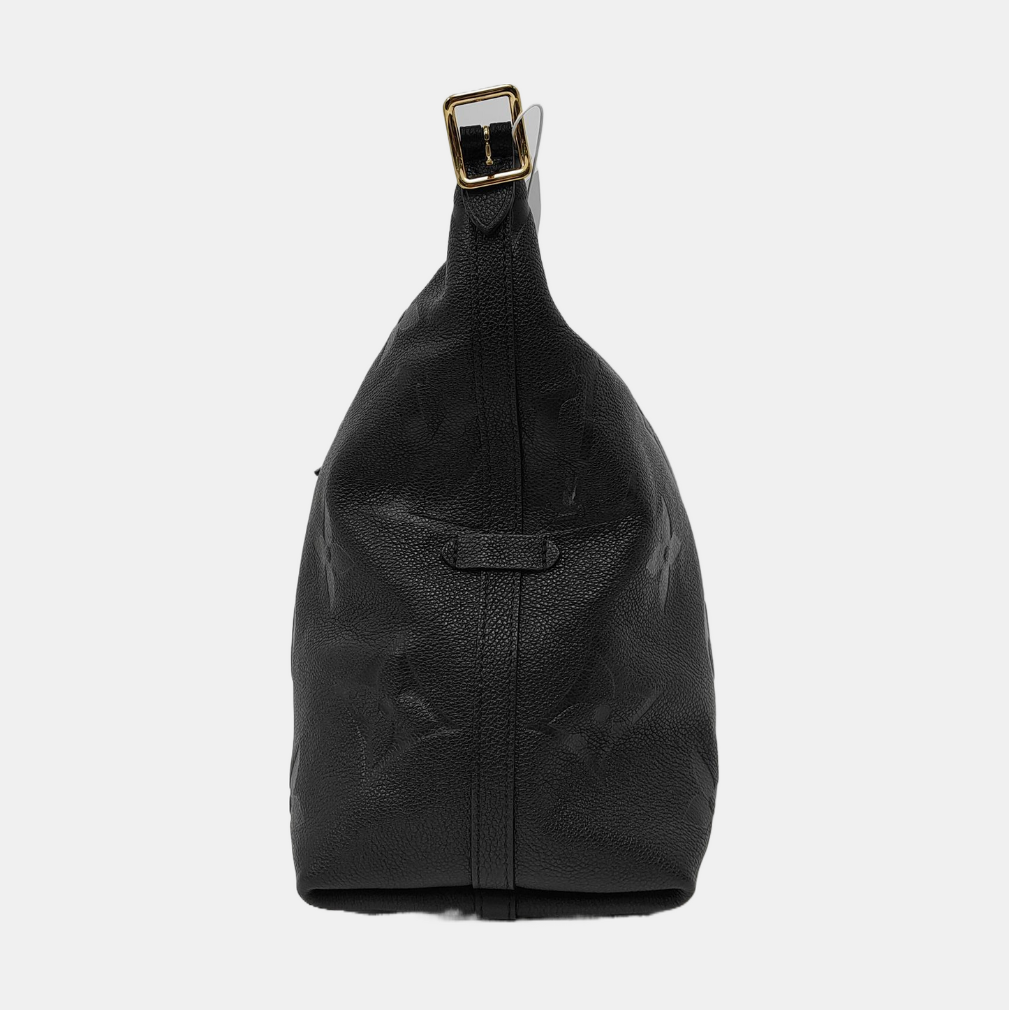 LOUIS VUITTON CARRYALL Medium Black Leather Monogram Crinkle Samurai Shoulder Bag Tote with Gold Hardware and Removable Strap-(SKU)-963988970