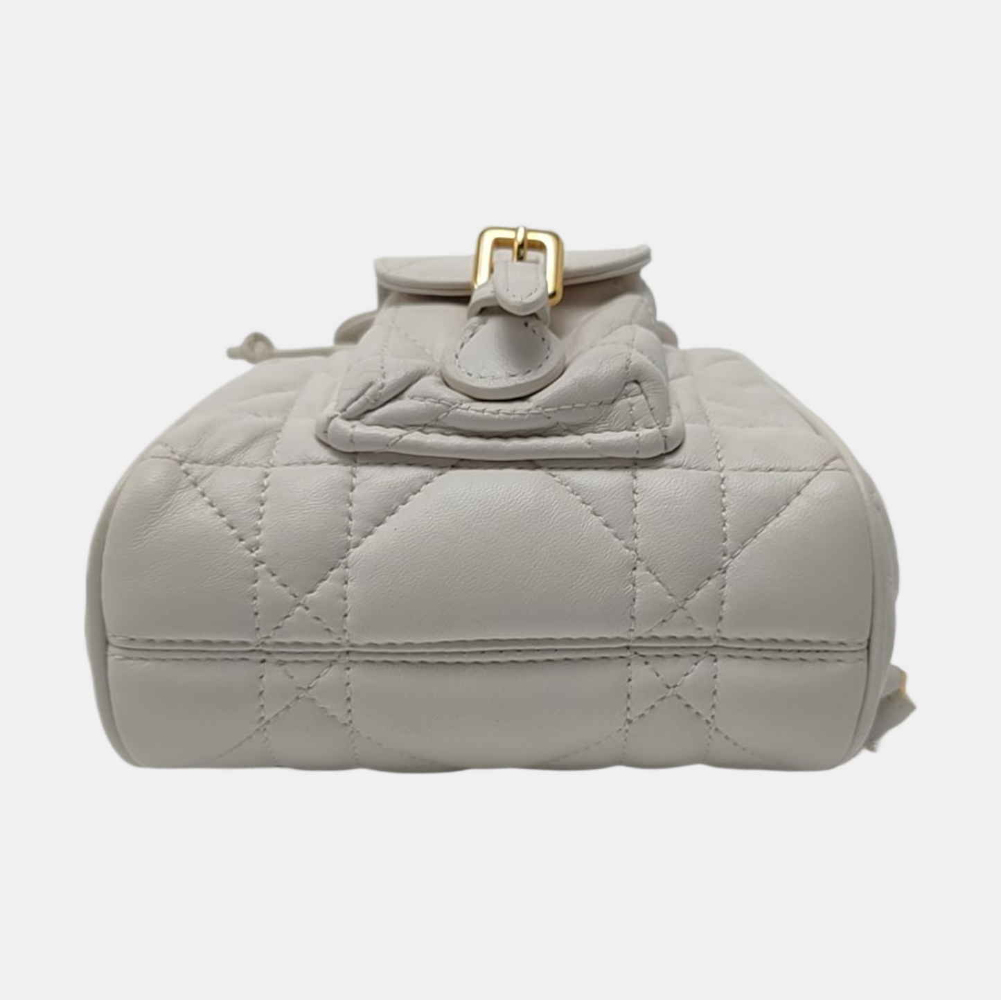 DIOR Dior Caro White Lamb Skin Woven Check Double Shoulder Bag Golden Hardware-(SKU)-969428669