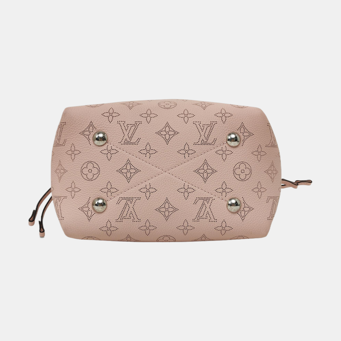 LOUIS VUITTON BELLA Pink Calfskin Monogram Woven Handbag Crossbody Shoulder Bag with Detachable Strap and Silver Hardware, Pockets-(SKU)-969158612