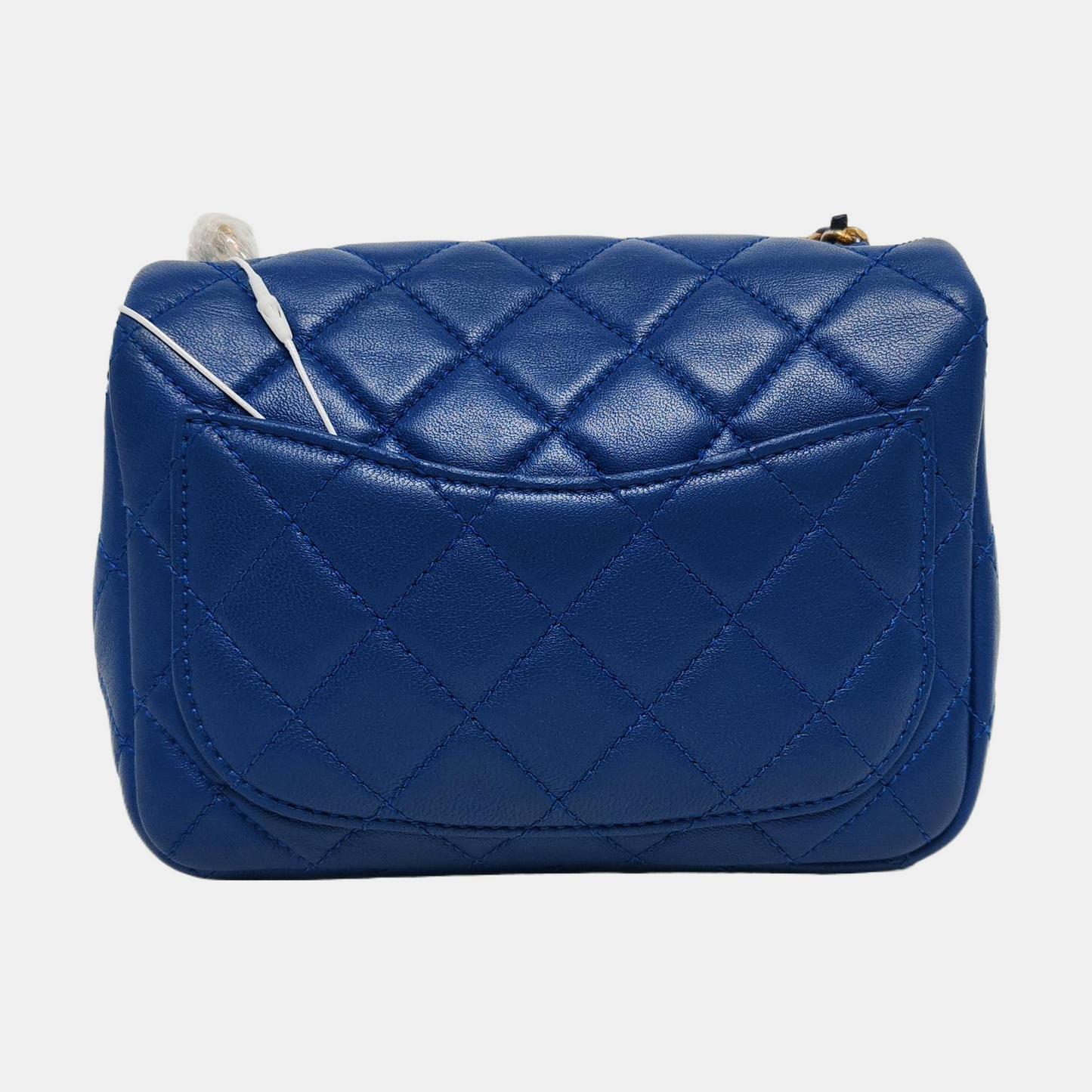 CHANEL CLASSIC FLAP Mini Blue Lamb Leather Grained Quilted Fat Boy Crossbody Bag Single Shoulder Bag with Gold Hardware 30 opening-(SKU)-969459485