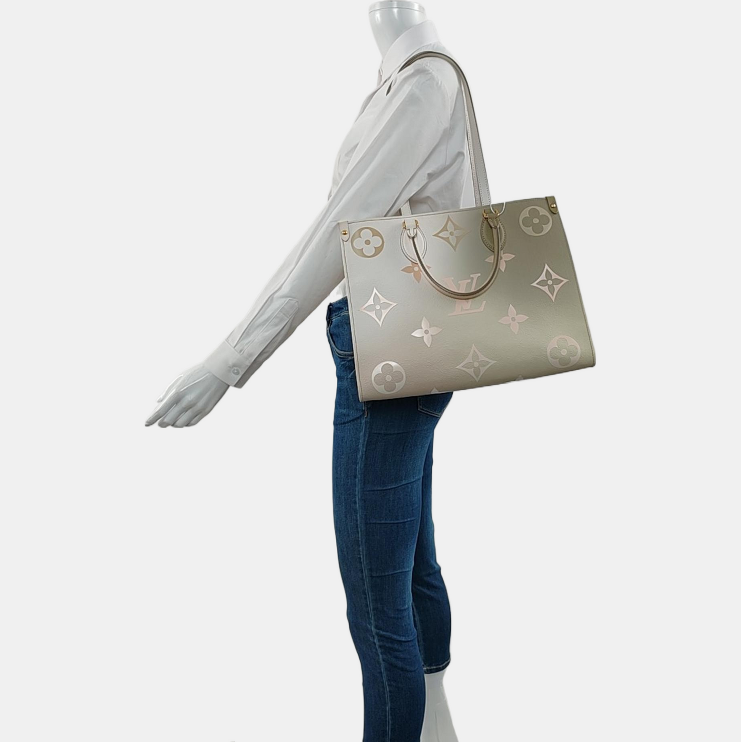 LOUIS VUITTON ONTHEGO Medium Multicolor Coated Canvas Monogram Jungle Bag Shoulder Bag Handbag Gold Hardware-(SKU)-969446972