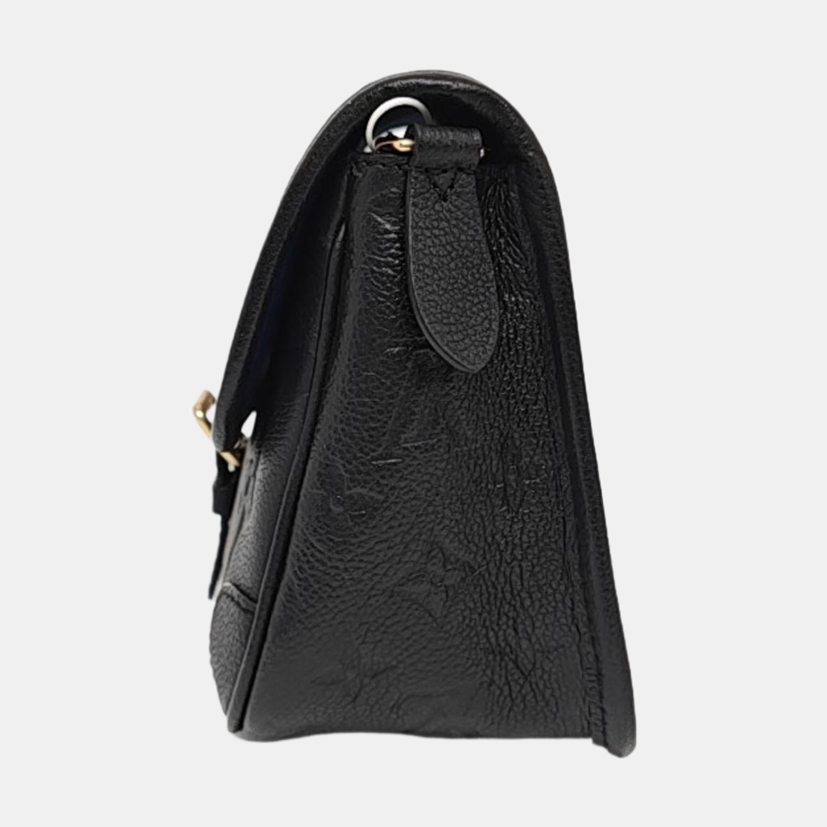 LOUIS VUITTON DIANE Black Calfskin Monogram Embossed Crossbody Shoulder Bag with Detachable Strap and Golden Hardware-(SKU)-969635564