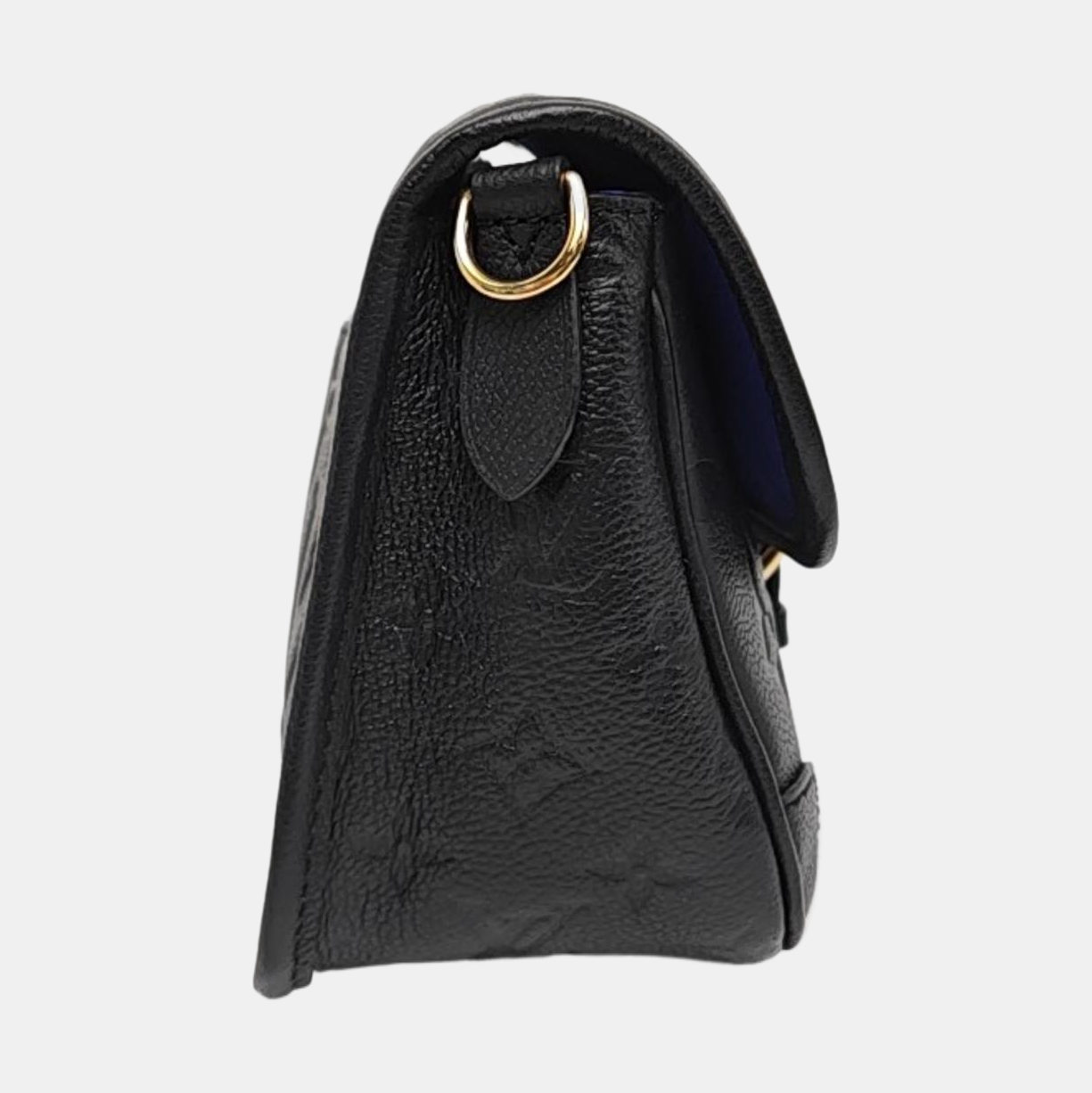 LOUIS VUITTON DIANE Black Calfskin Monogram Embossed Crossbody Shoulder Bag with Detachable Strap and Golden Hardware-(SKU)-969635564