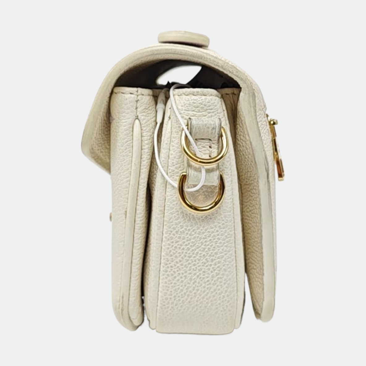 LOUIS VUITTON MÉTIS EAST WEST White Leather Monogram Embossed Messenger Bag Crossbody Tote Bag Shoulder Bag Golden Hardware Removable Shoulder Strap-(SKU)-963714224
