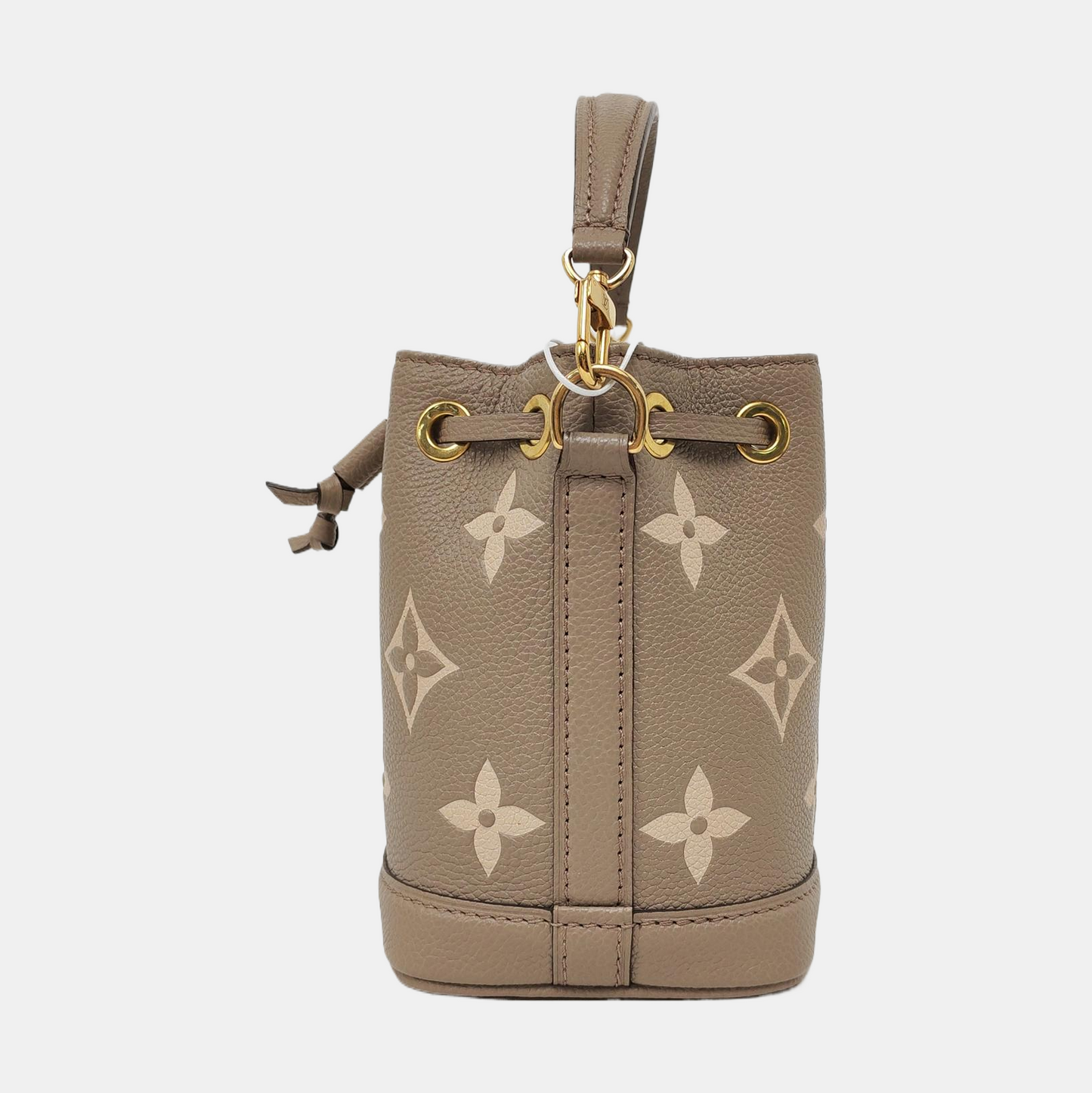 LOUIS VUITTON NOÉ Nano Grey Leather Monogram Water Ripple Bucket Bag Single Shoulder Bag Crossbody Bag with Detachable Strap-(SKU)-969624255