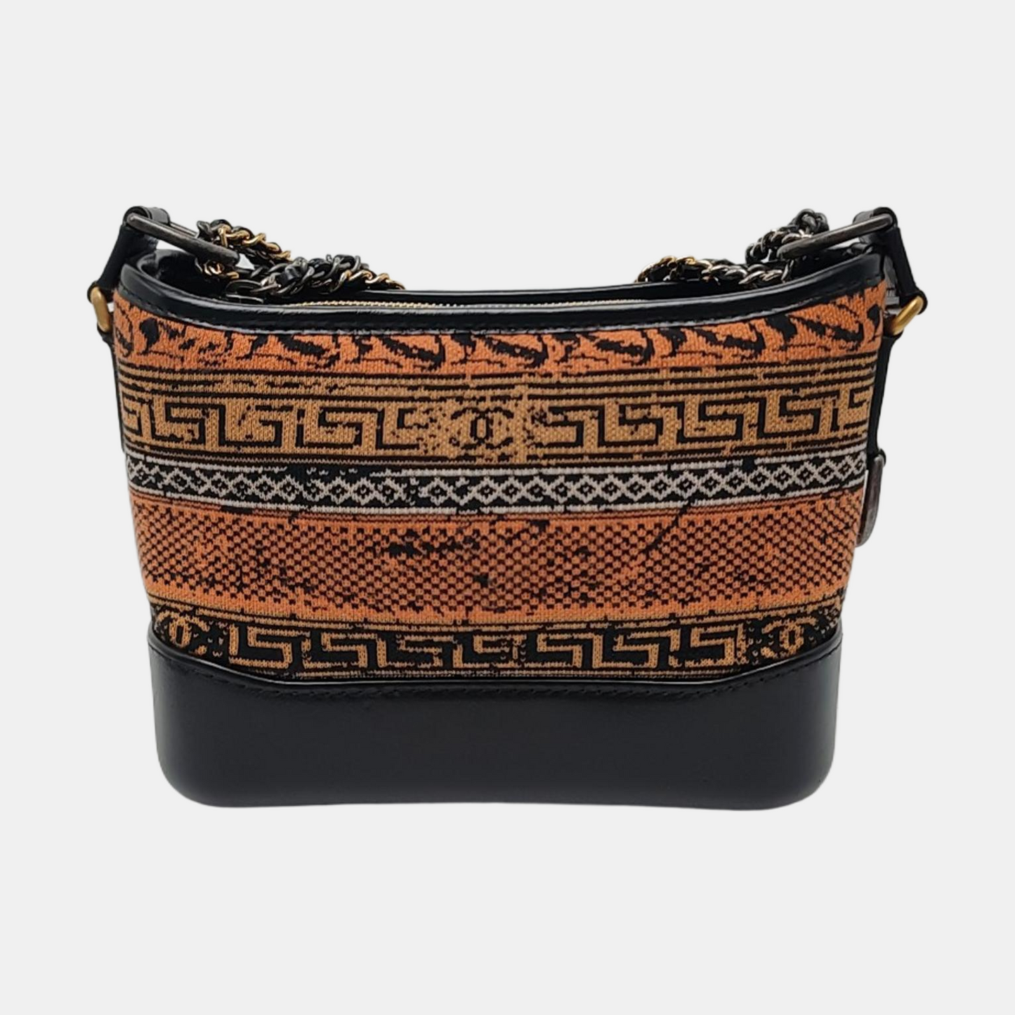 CHANEL GABRIELLE Small Colorful Jacquard Fabric Hobo Shoulder Bag Crossbody Bag 25 Clasp Gold Silver Hardware Removable Shoulder Strap-(SKU)-969483161
