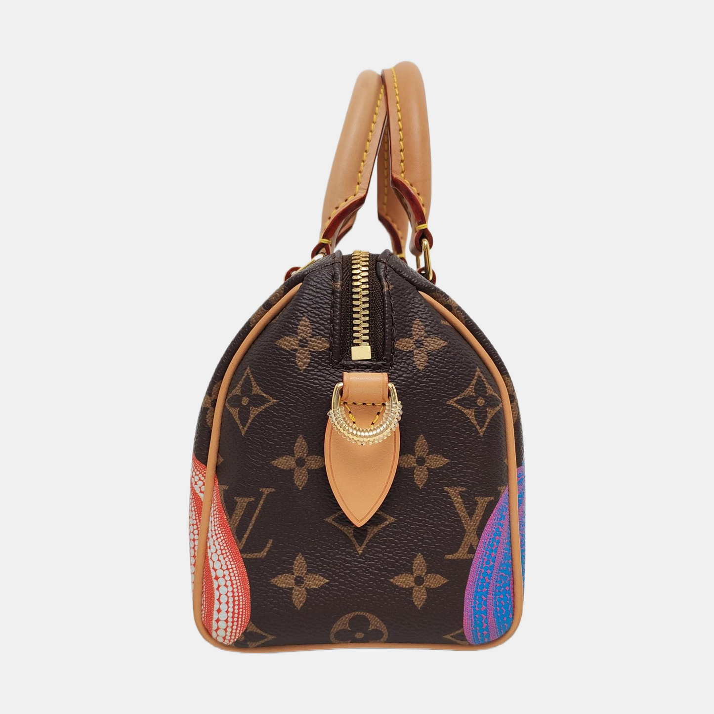 LOUIS VUITTON SPEEDY 20 Brown Coated Canvas Monogram Print Single Shoulder Bag Handbag Crossbody Bag Detachable Strap-(SKU)-969020849