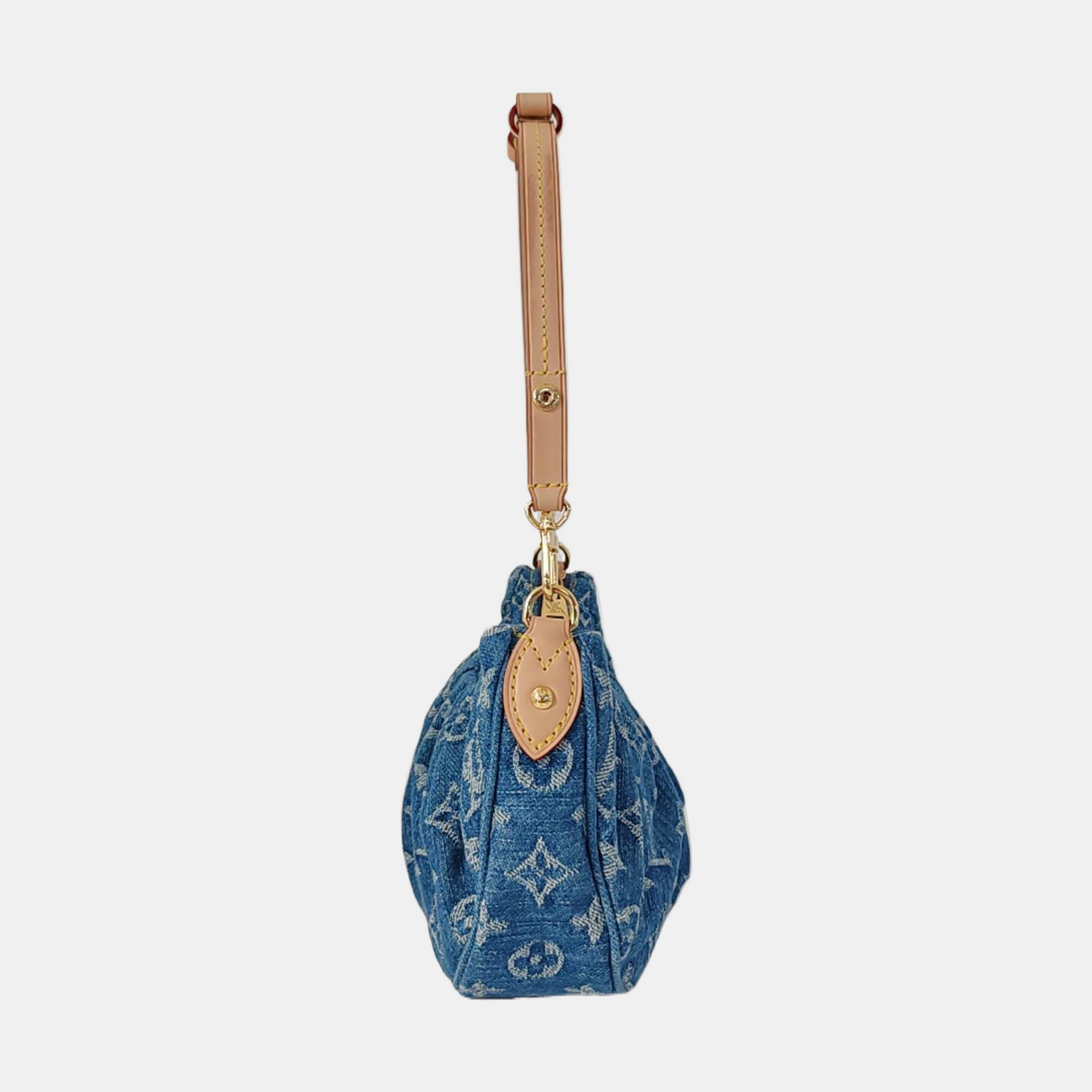 LOUIS VUITTON POCHETTE VALLEY Blue Denim Monogram Jacquard Handbag Shoulder Bag Gold Hardware Detachable Strap-(SKU)-969614948
